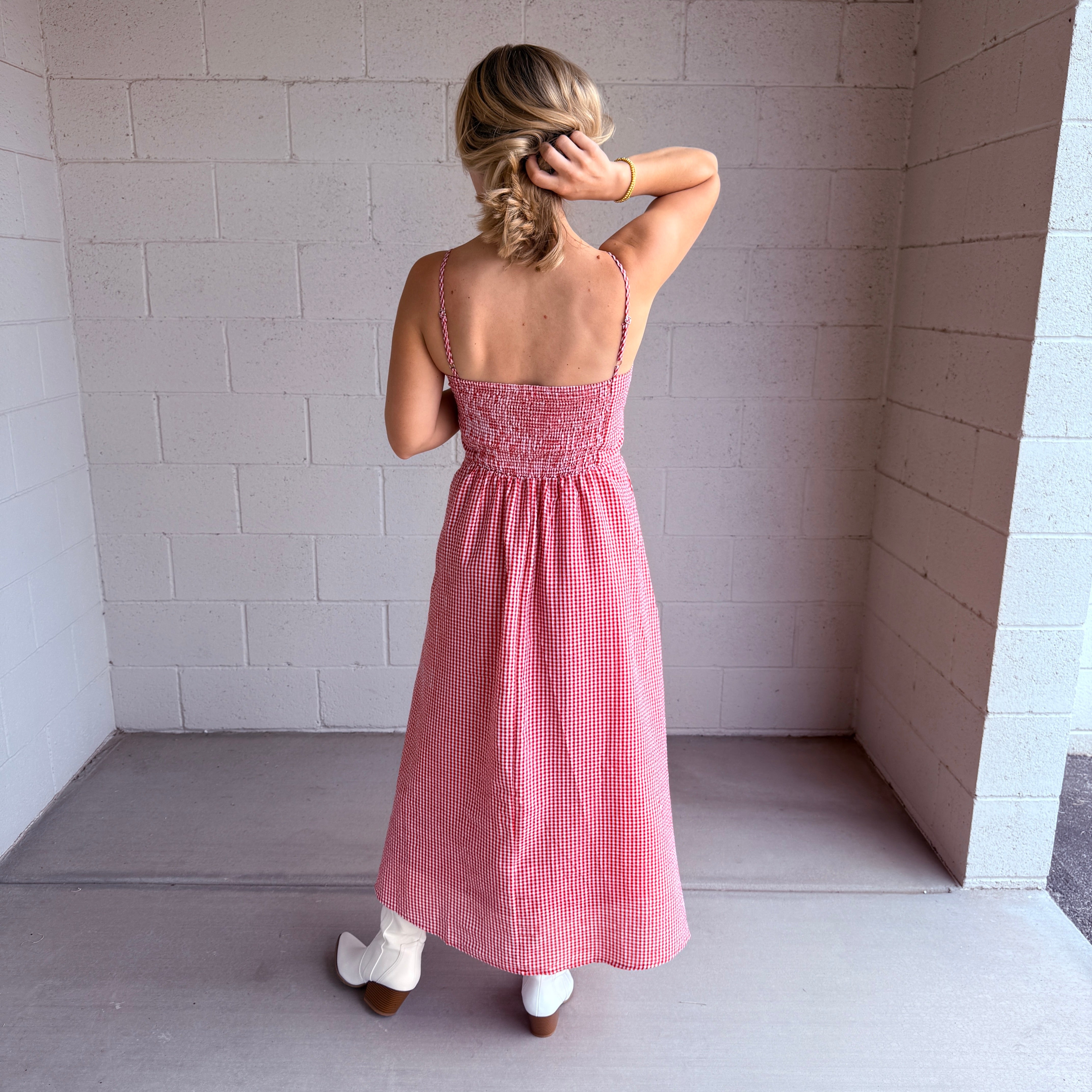 Red Gingham Bow Dress