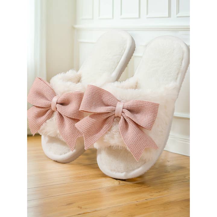 Pink Bow Slippers