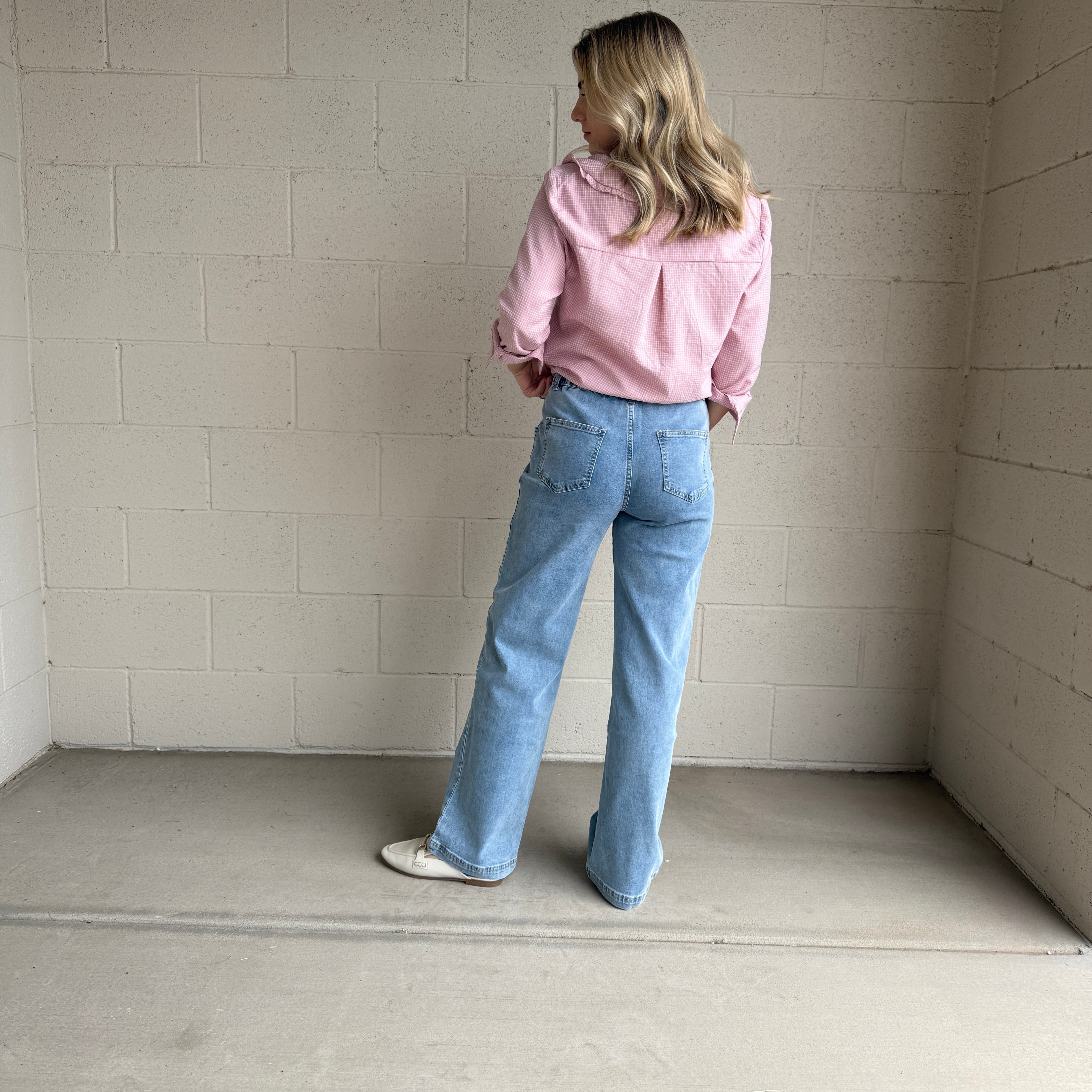 Floral Embroidered Denim