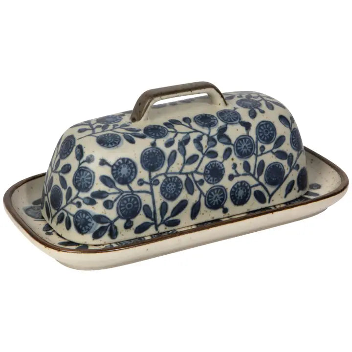 Blue Calendula Butter Dish