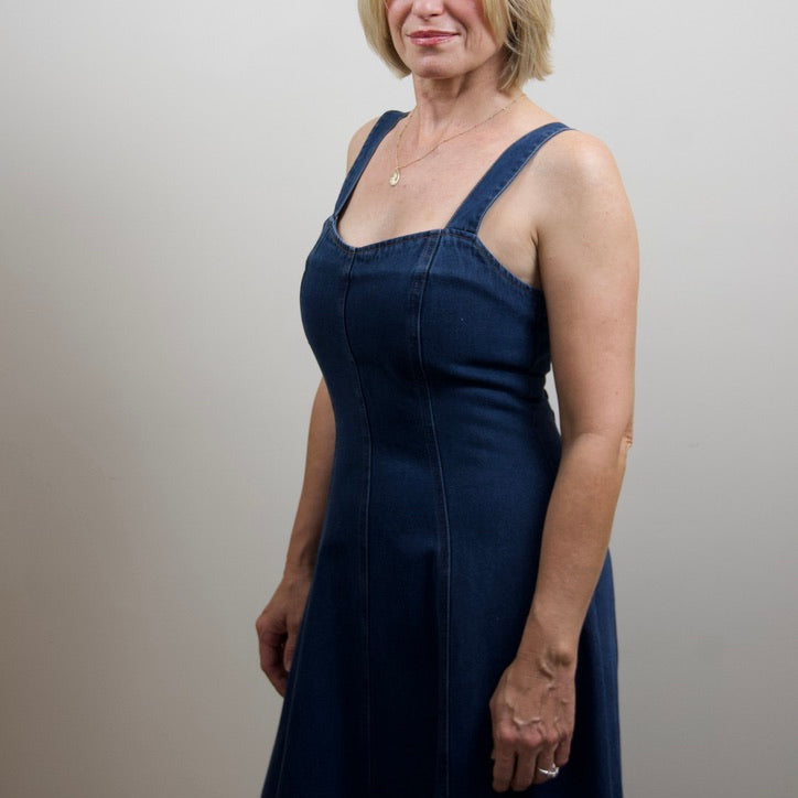 Sweetheart Denim Midi Dress