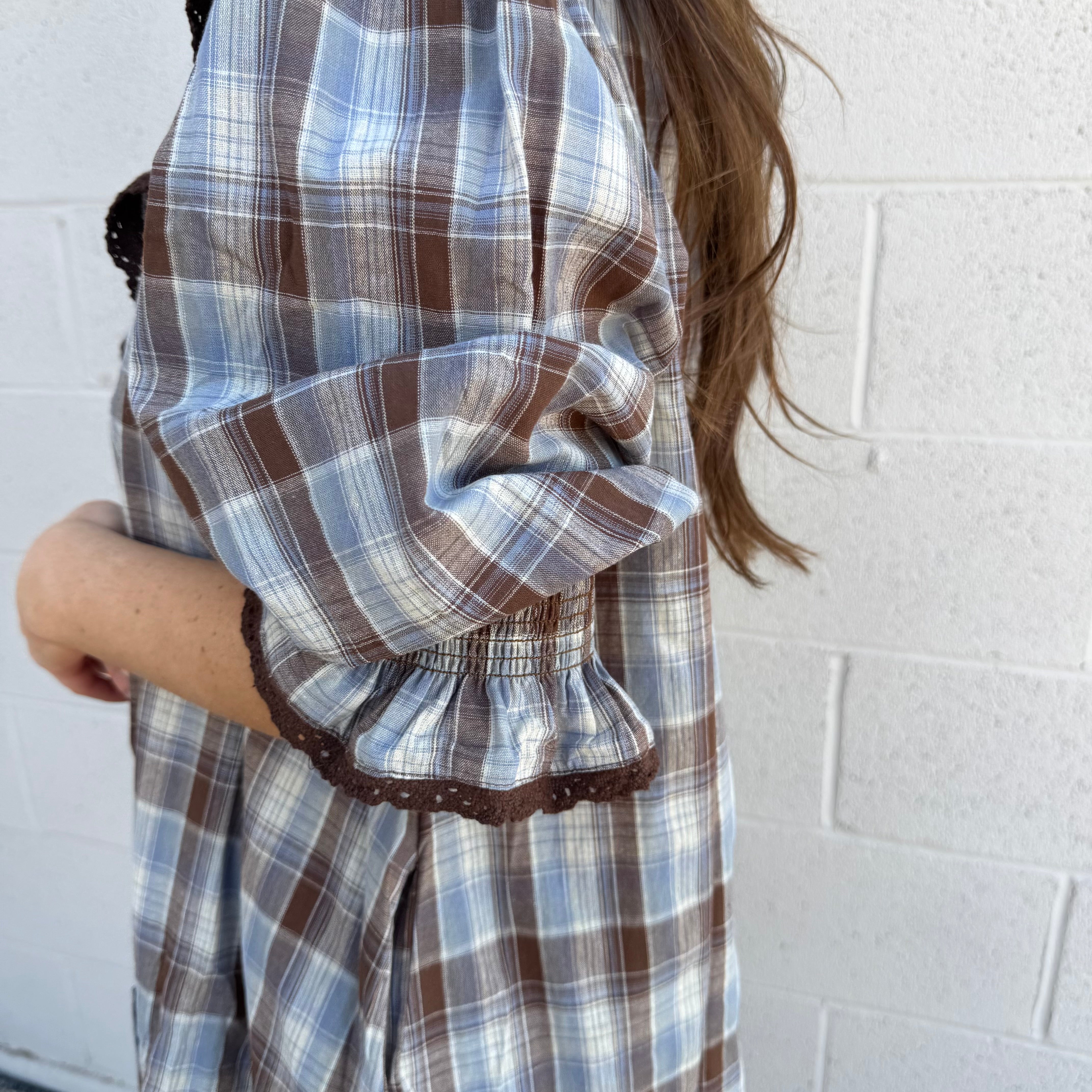 Vintage Ruffle Check Babydoll Dress
