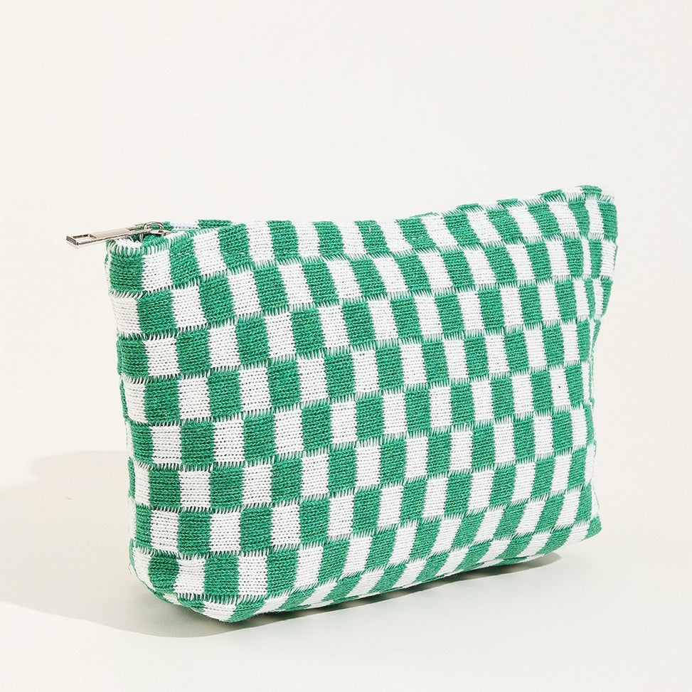 Checkered Cosmetic Pouch