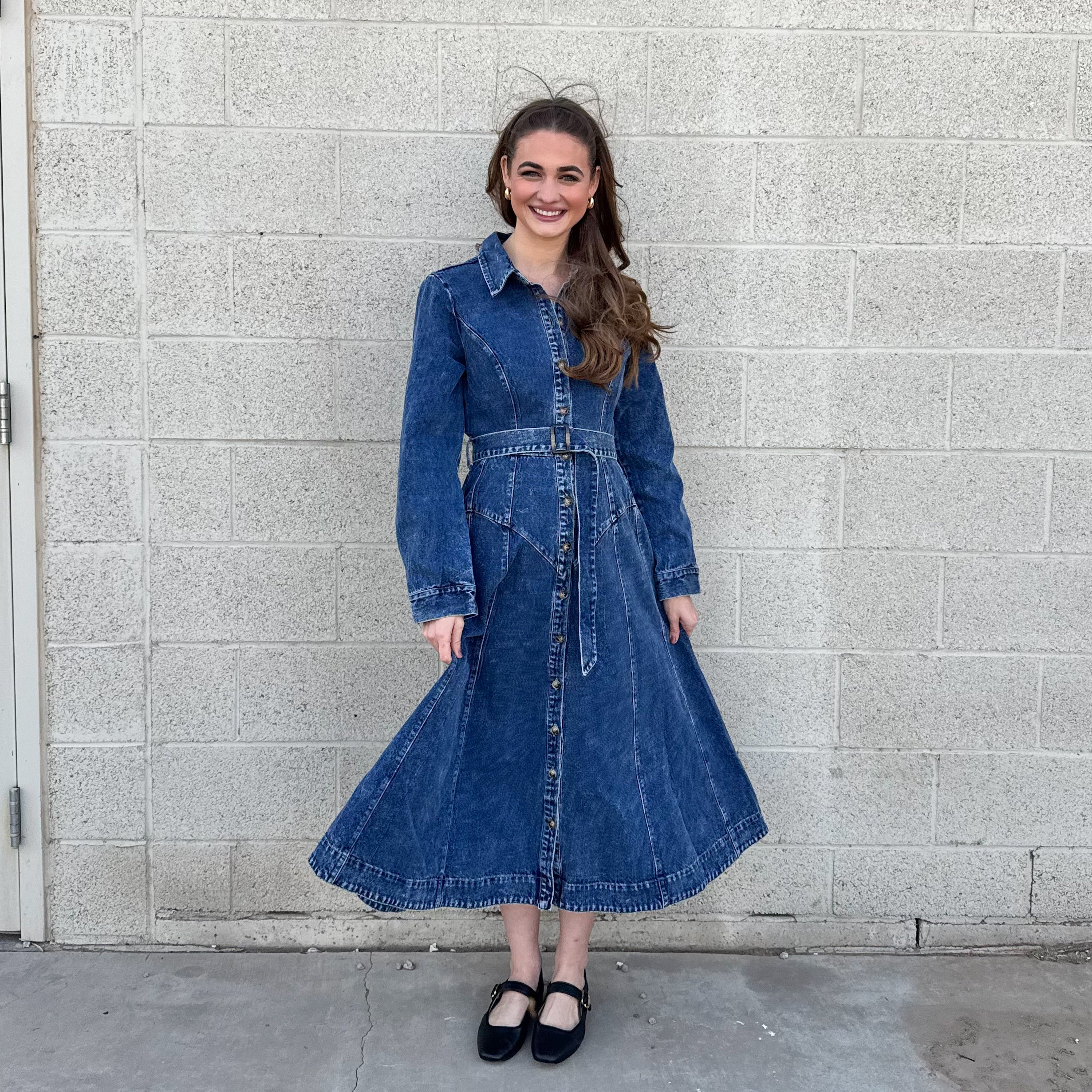 Denim Dress W/ Belt