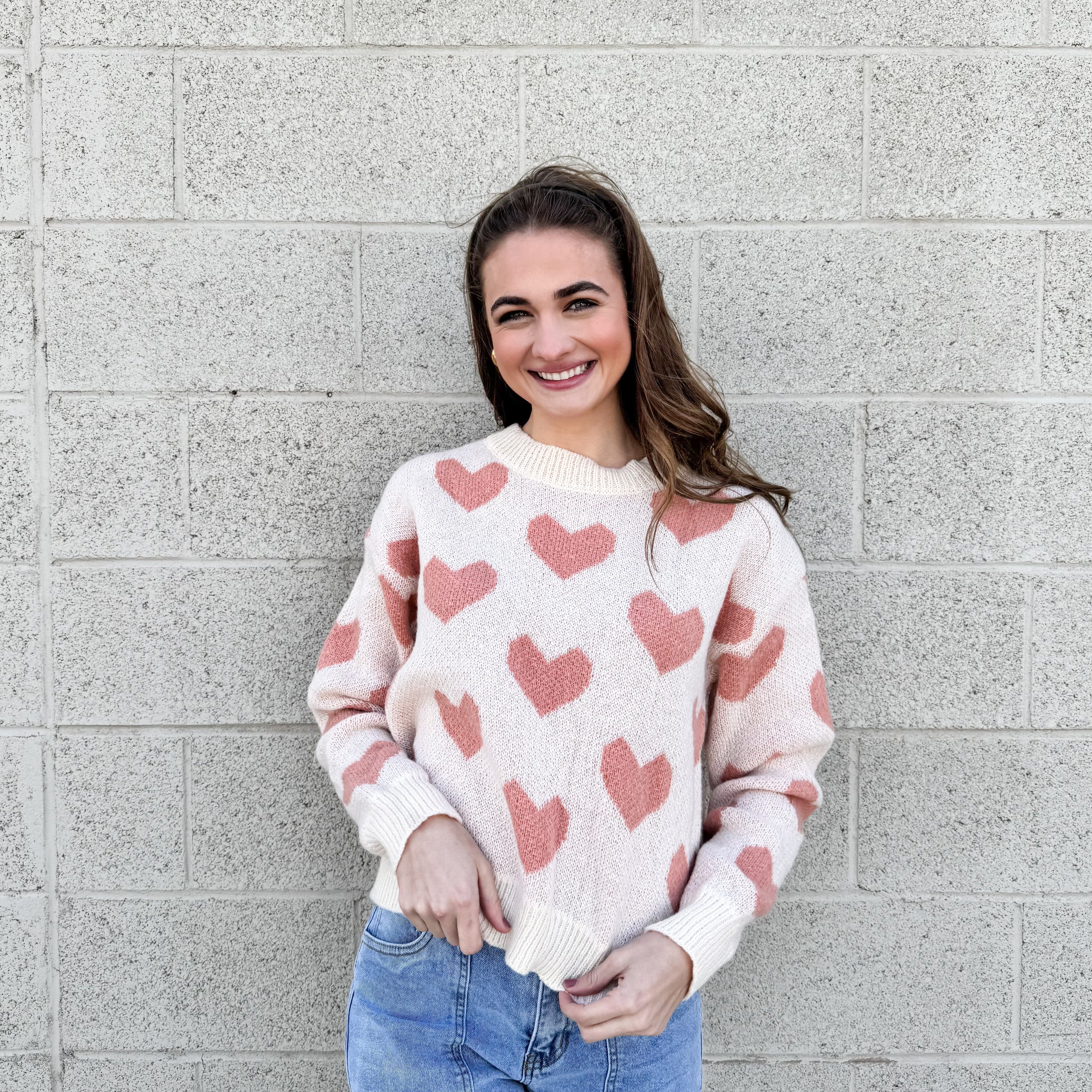 Pink Heart Sweater