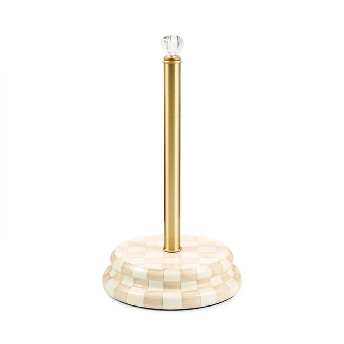 Mocha Check Paper Towel Holder