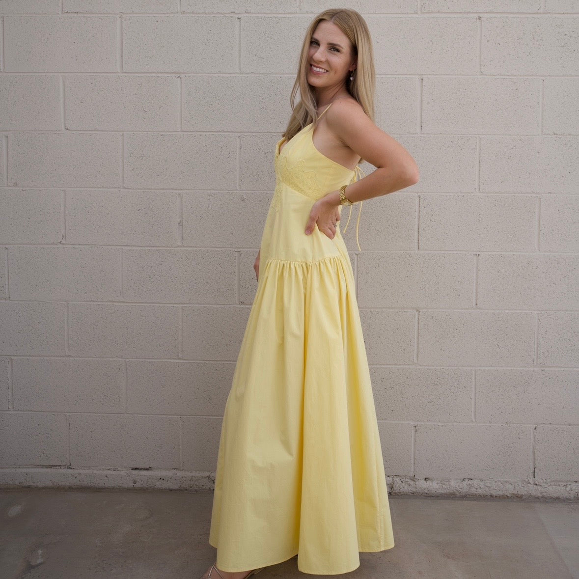 Yellow Lace Maxi Dress