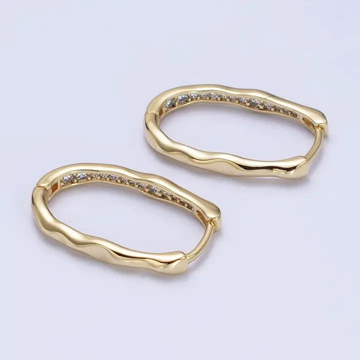 Oblong Hammered Hoops