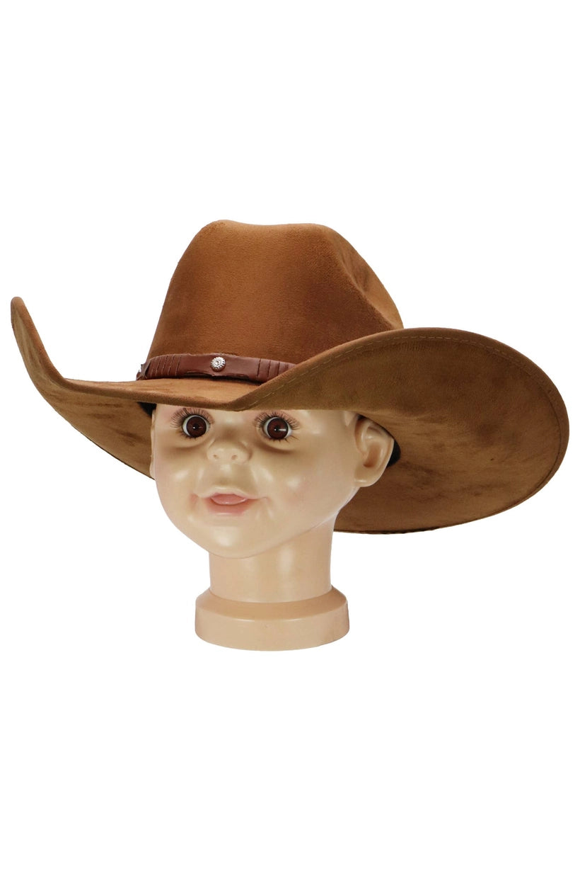 Kids Faux Suede Cowboy Hat