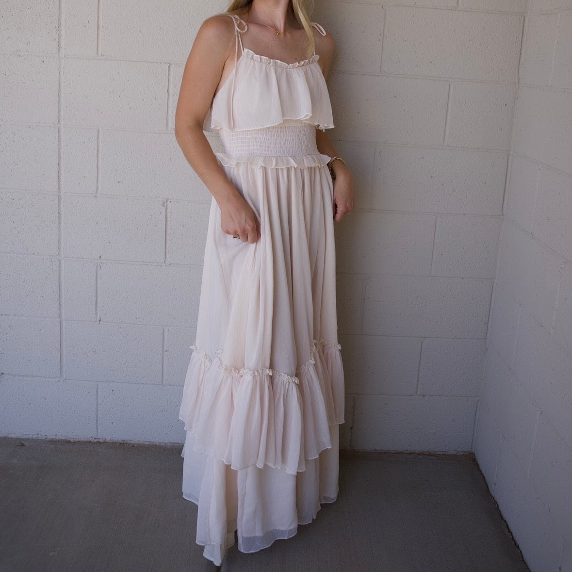 Tiered Chiffon Maxi Dress