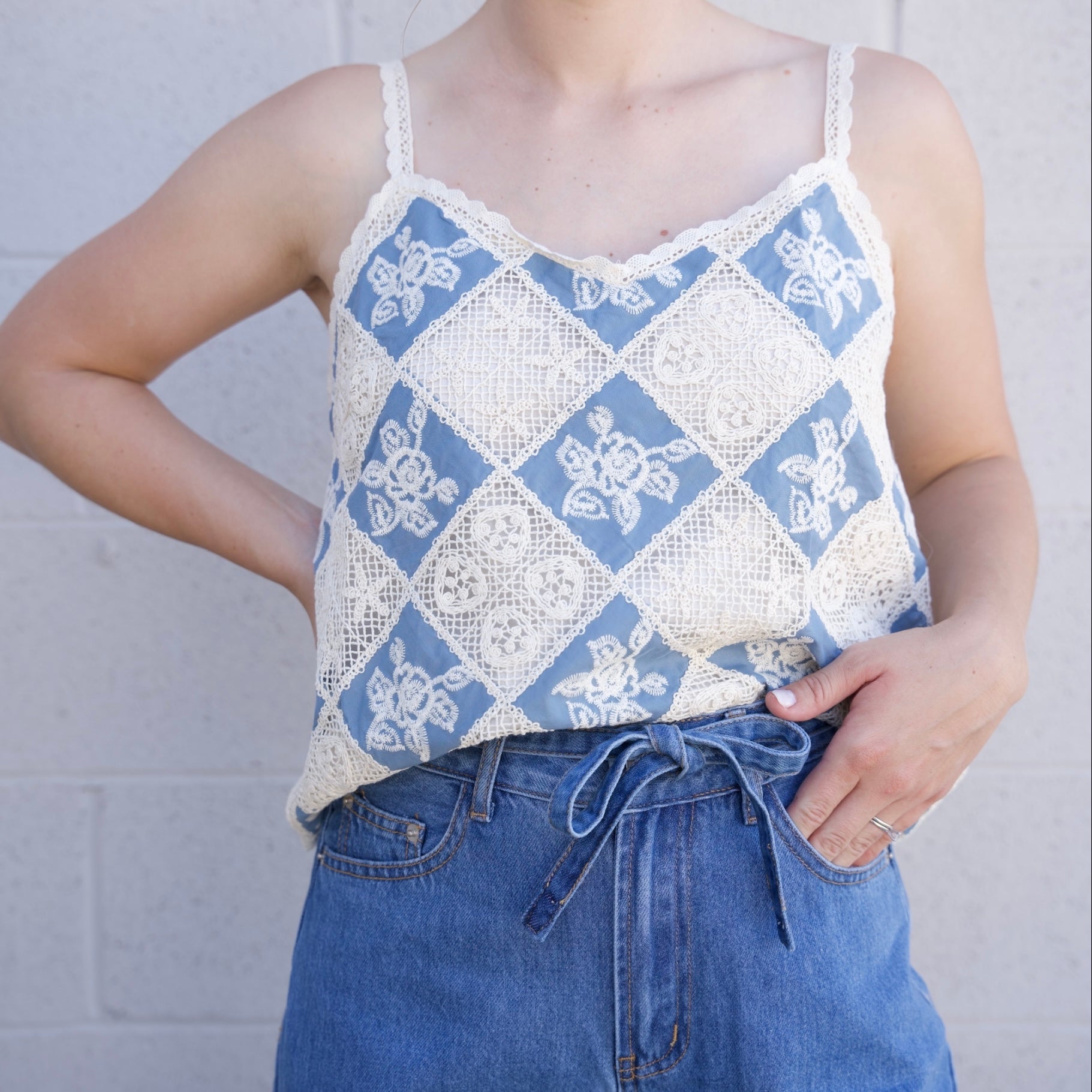 Crochet Patch Work Cami Top