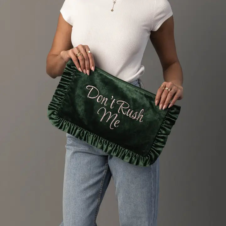 Velvet Ruffle Travel Pouch