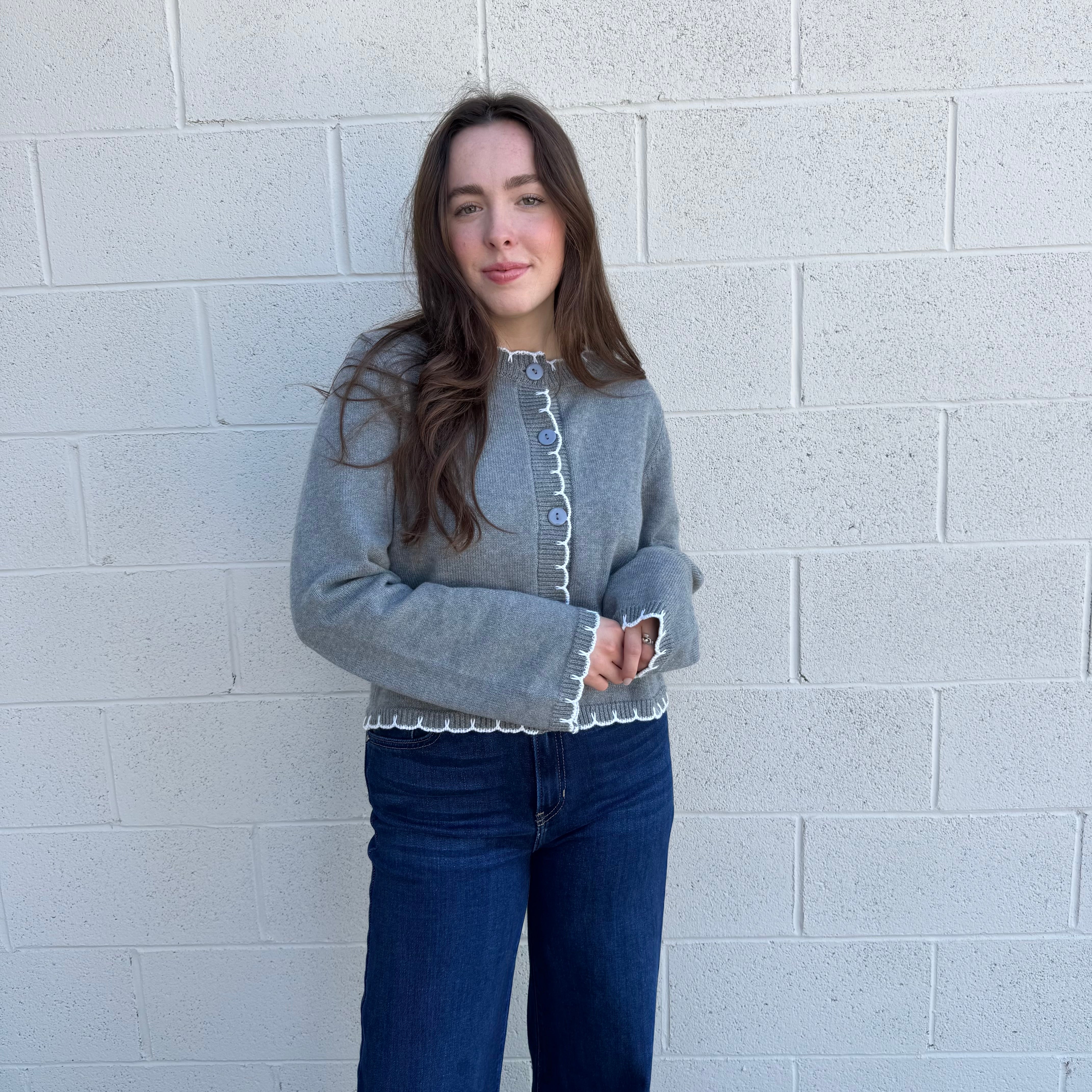 Edge Stitch Contrast Sweater