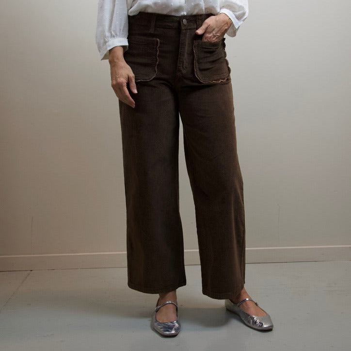 Corduroy Wide-Leg Pants