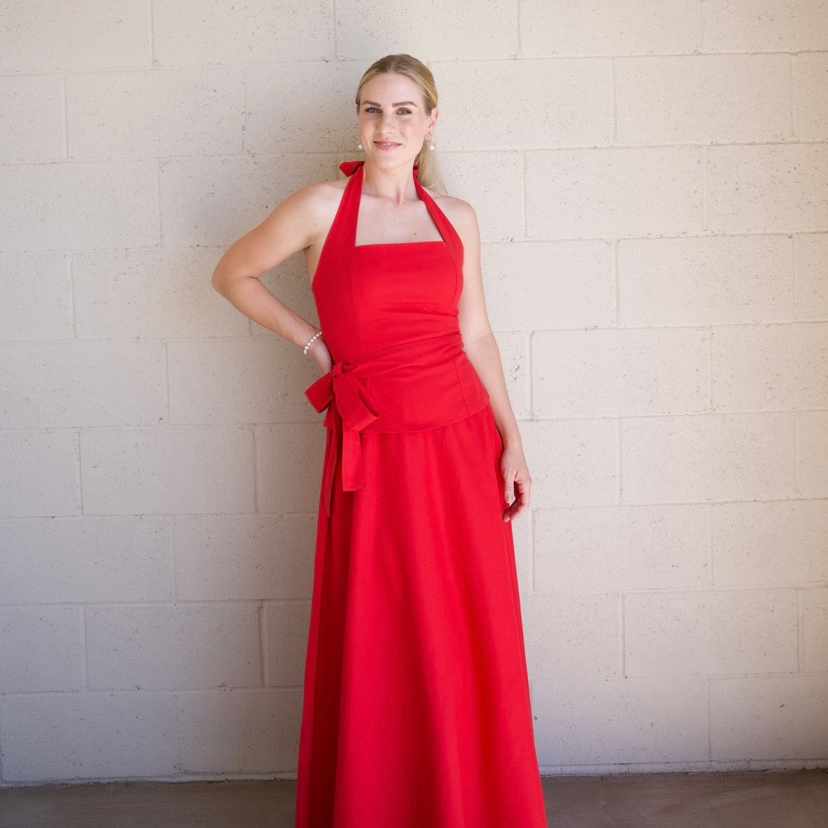 Red Skirt Set