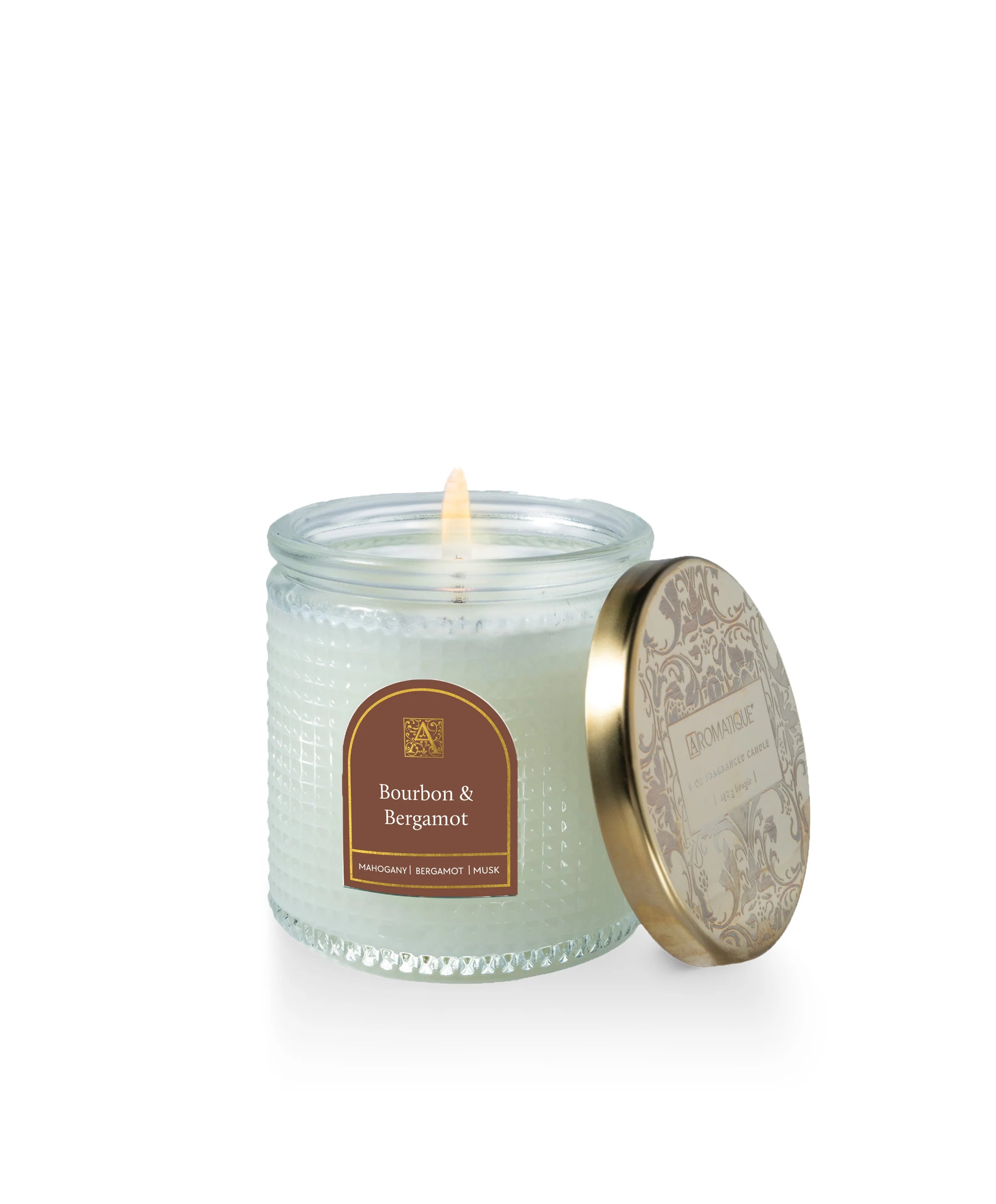 Bourbon & Bergamot Textured Glass Candle