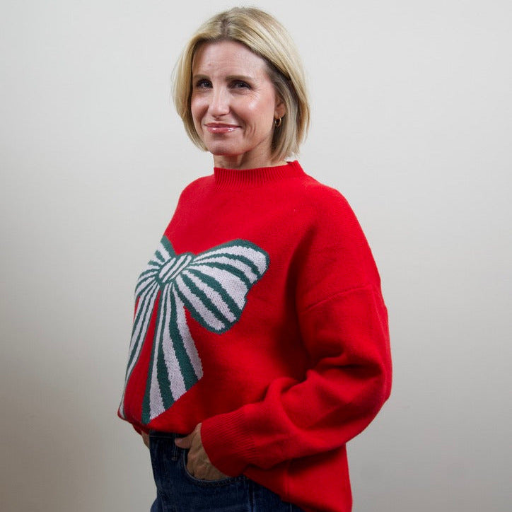 Oversized Bow Christmas Sweater