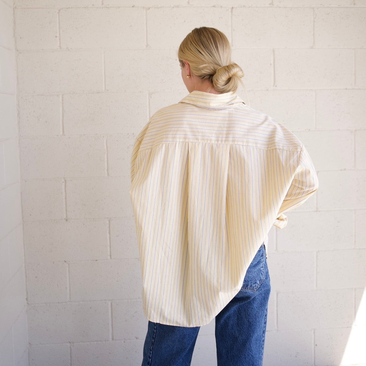 Yellow Oversized Striped Shirt