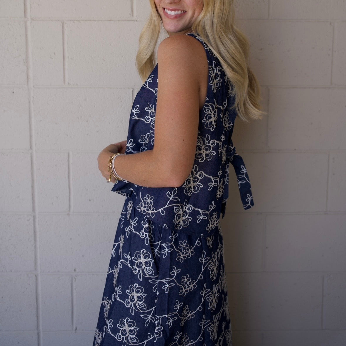 Embroidered Top & Skirt Set