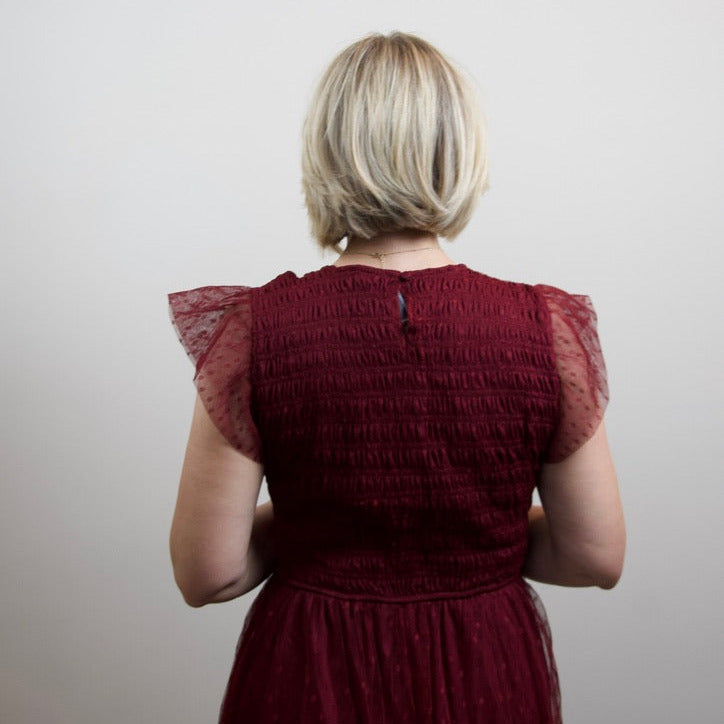 Polka Dot Chiffon Midi Dress