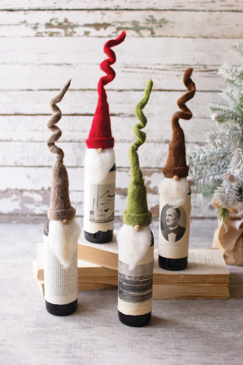 Felt Santa Wine Toppers