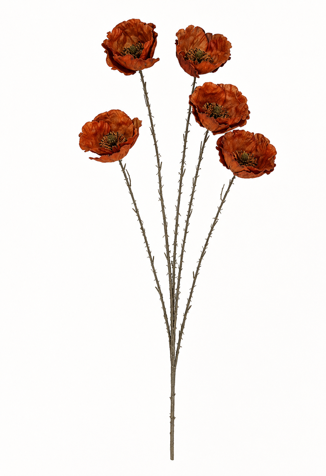 44" Burgundy Poppy Spray