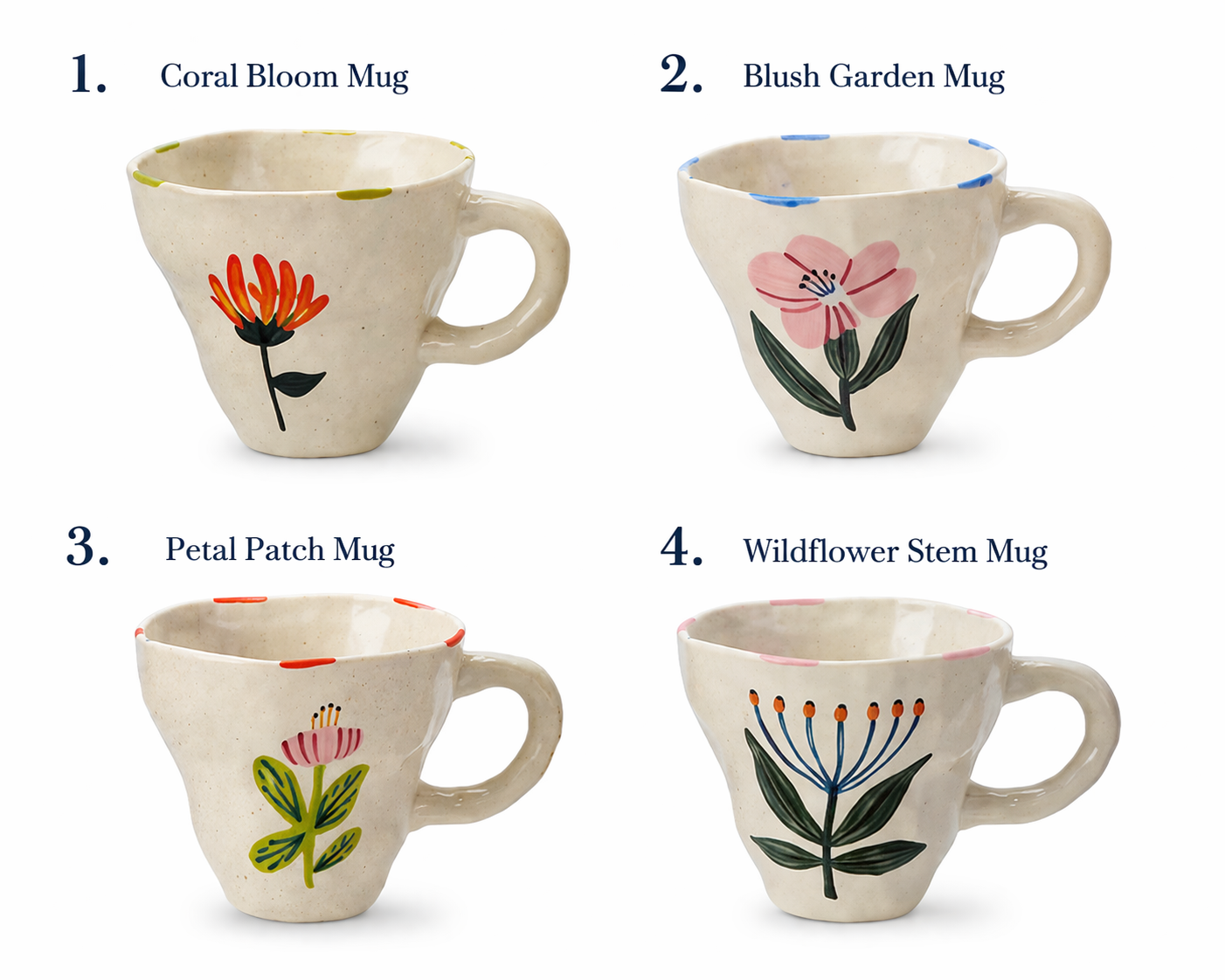 Hand-Painted Stoneware Mug