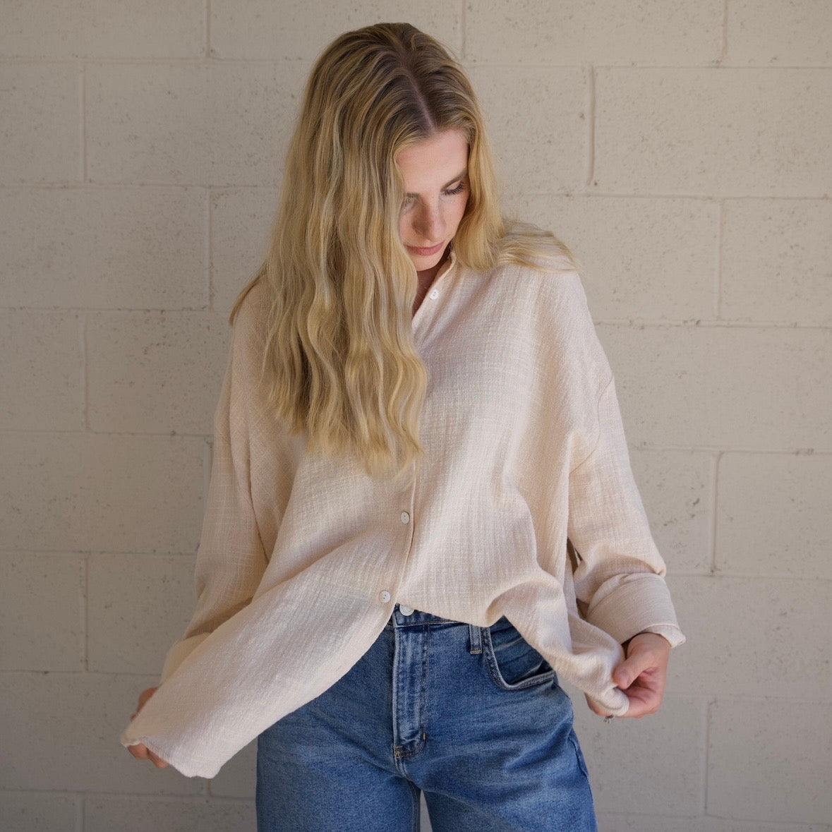 Khaki Lightweight Oversized Shirt