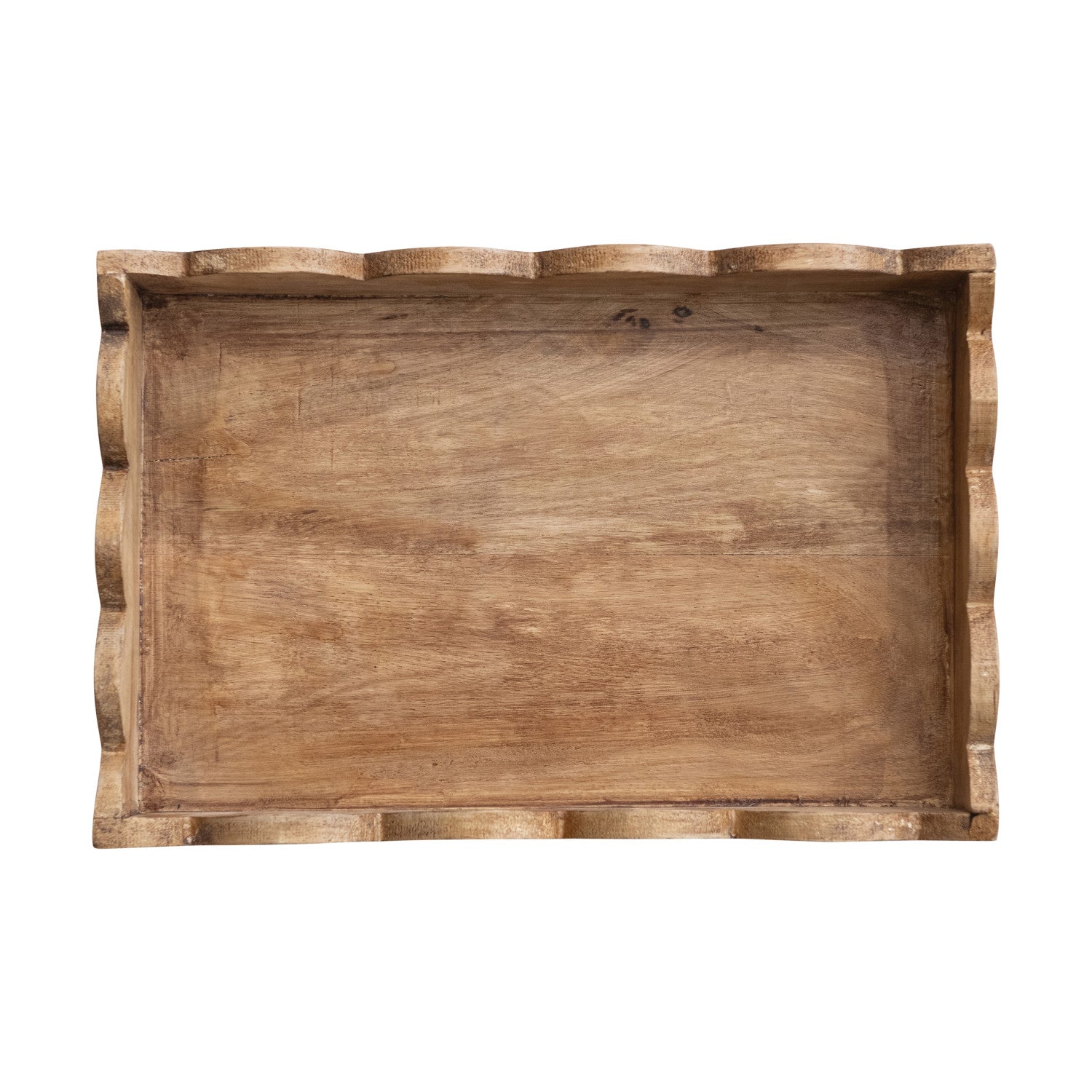 Scalloped Wood Tray