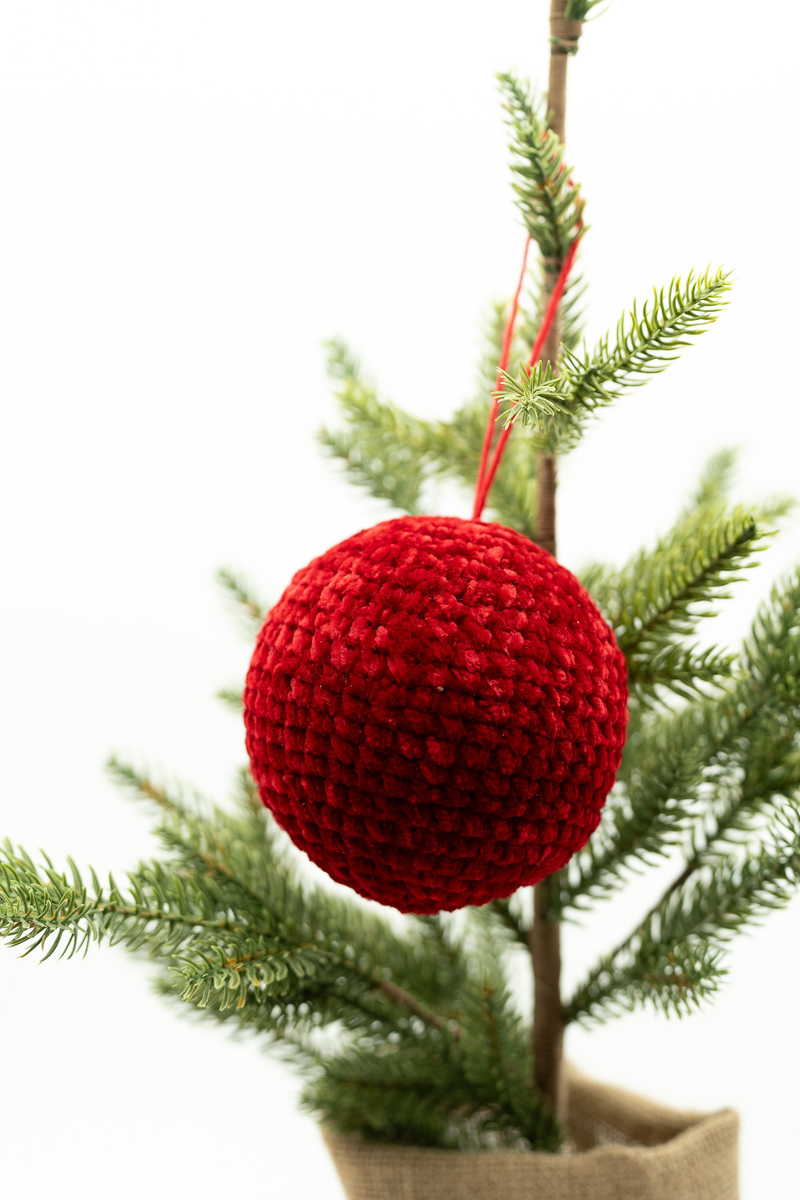 Red Velvet Hanging Ball Ornament