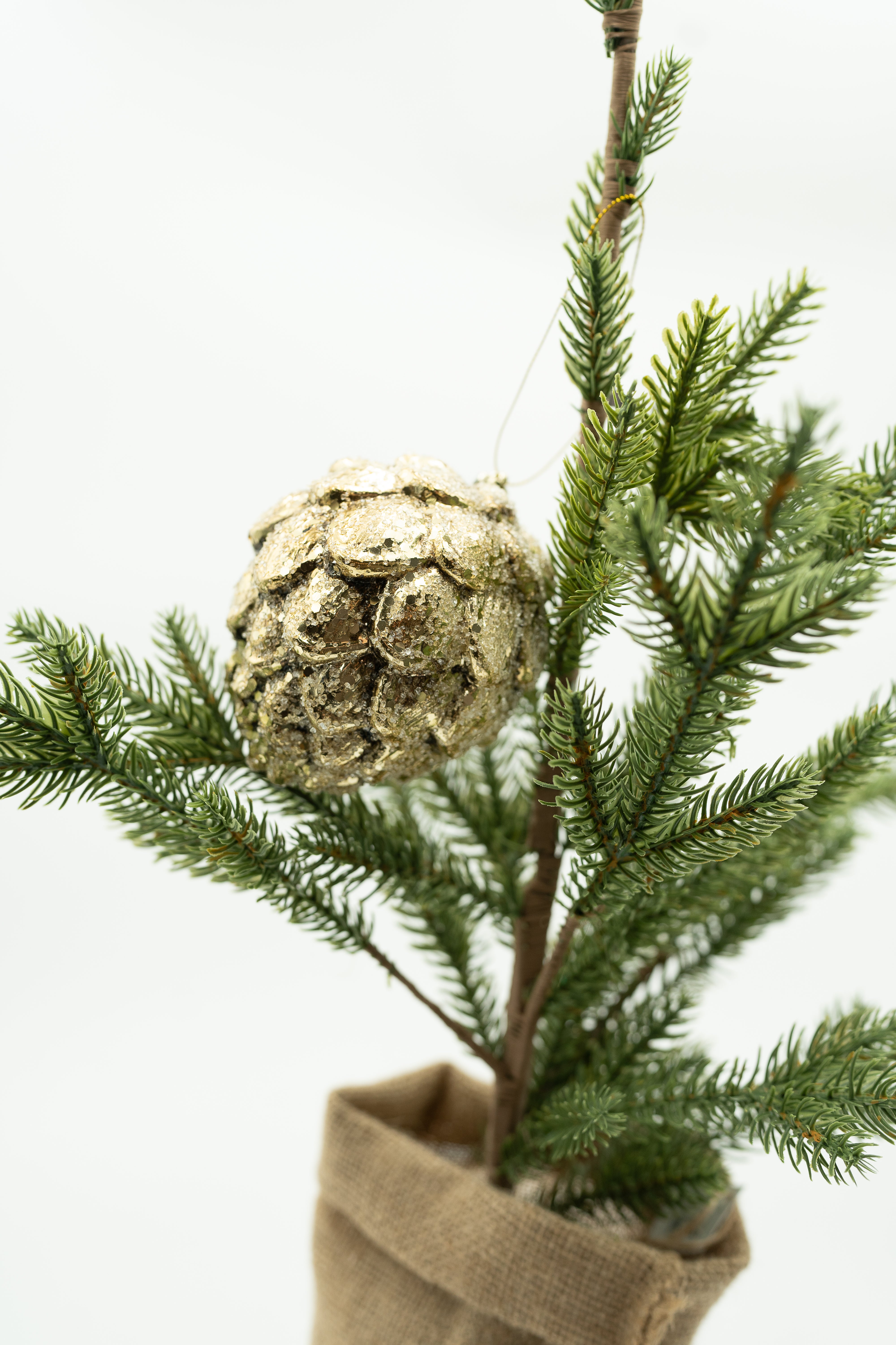 Gold Glitter Pinecone Ornaments