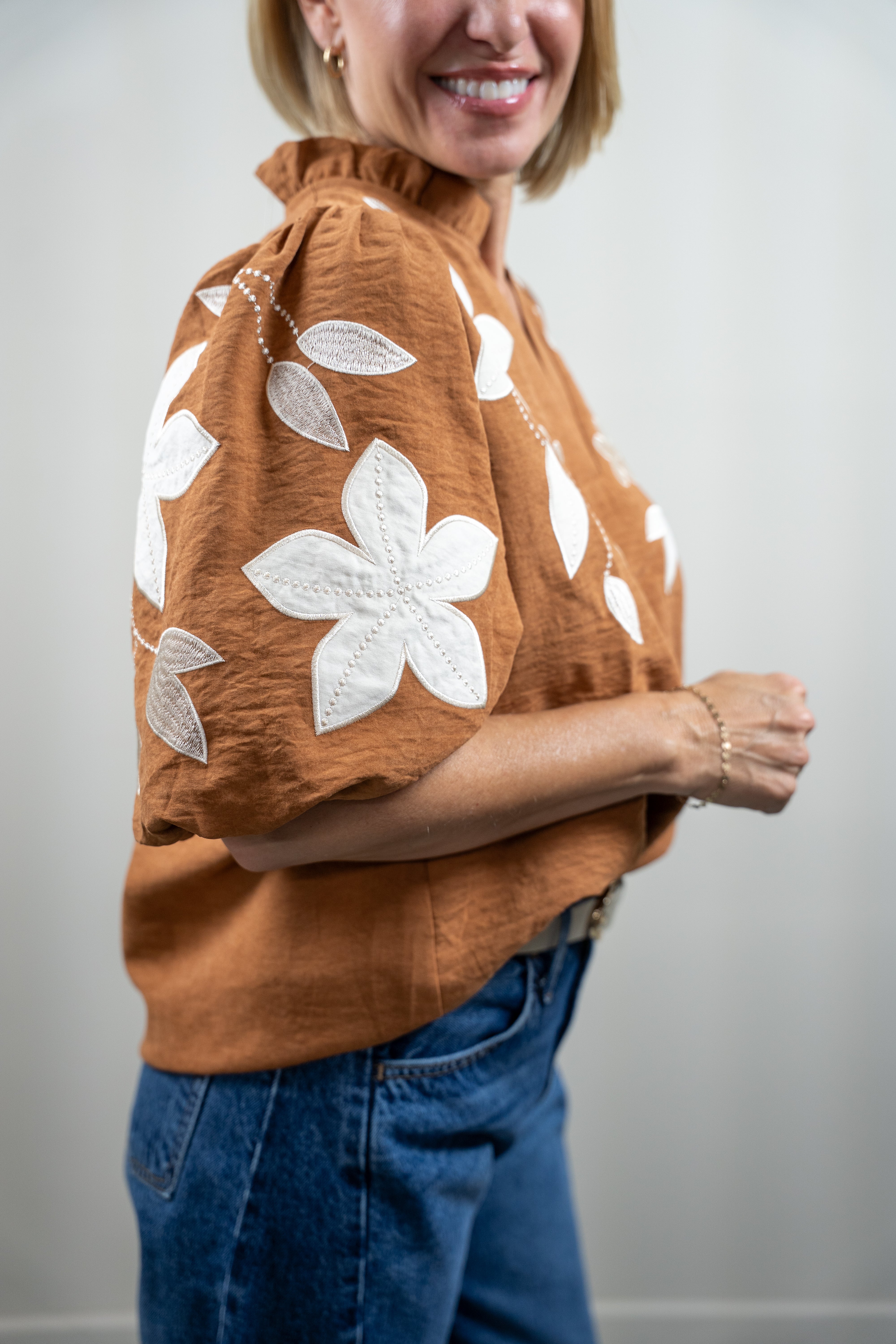 Camel Washed Suede Top