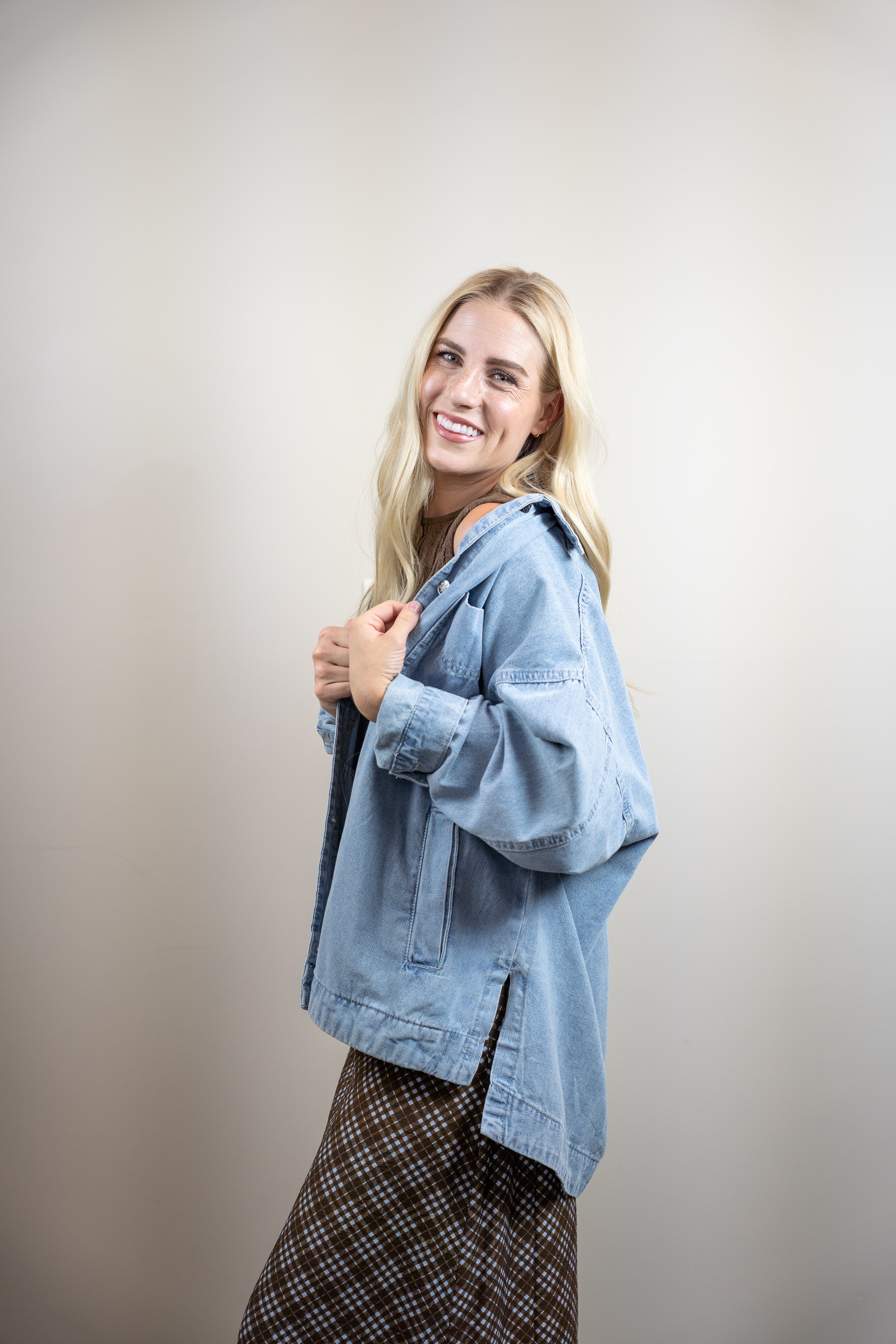 Denim Drape Utility Jacket