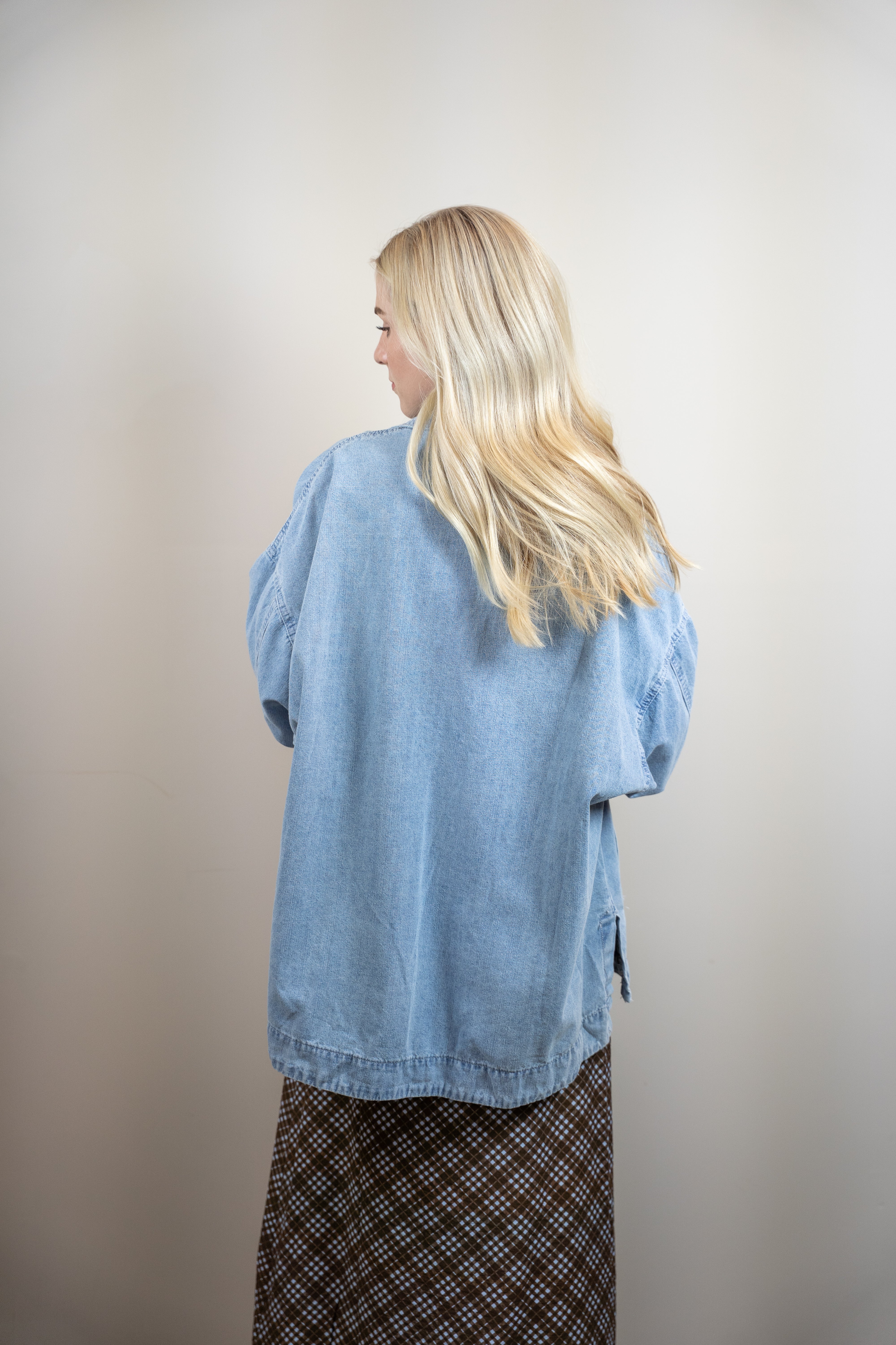 Denim Drape Utility Jacket