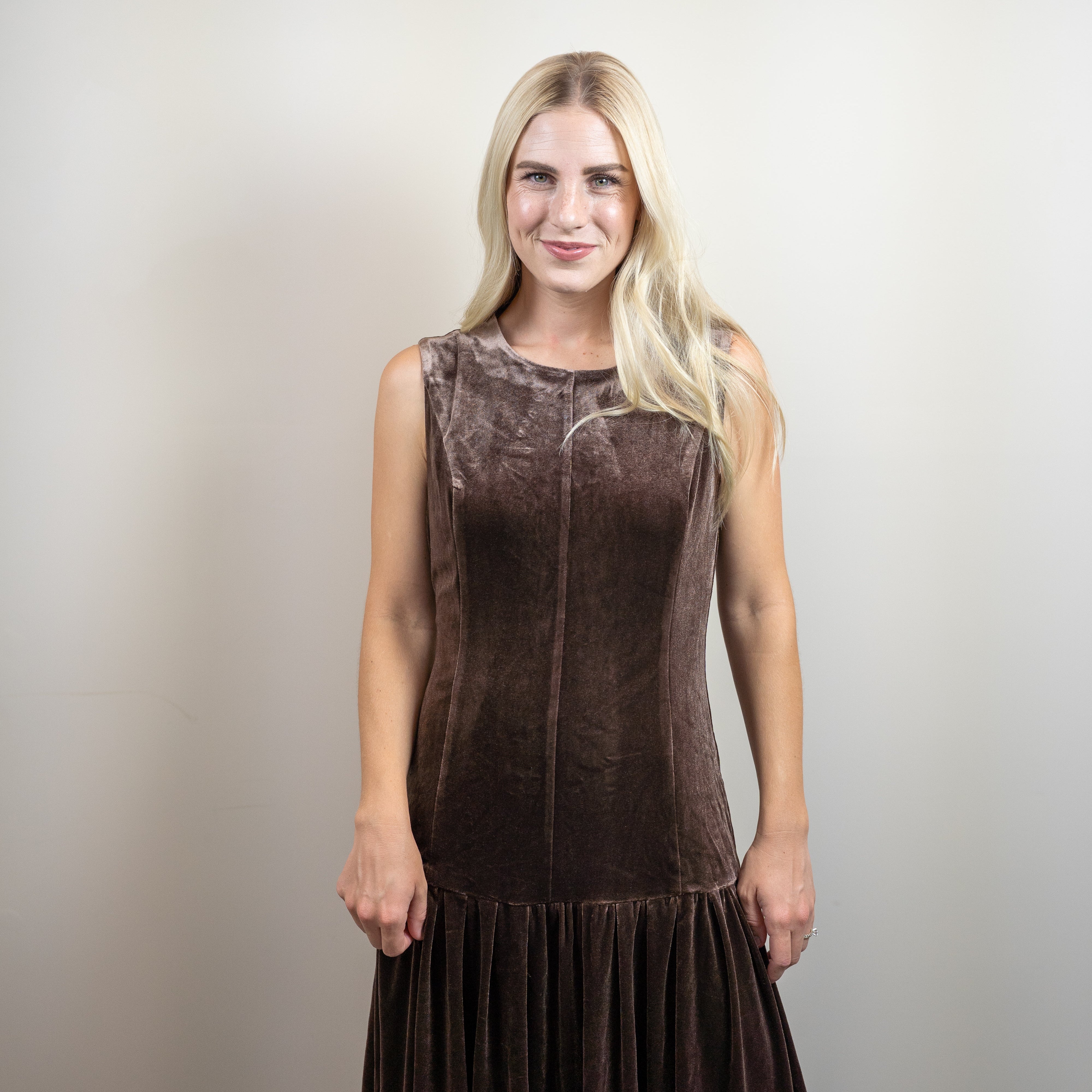 Velvet A-Line Maxi Dress