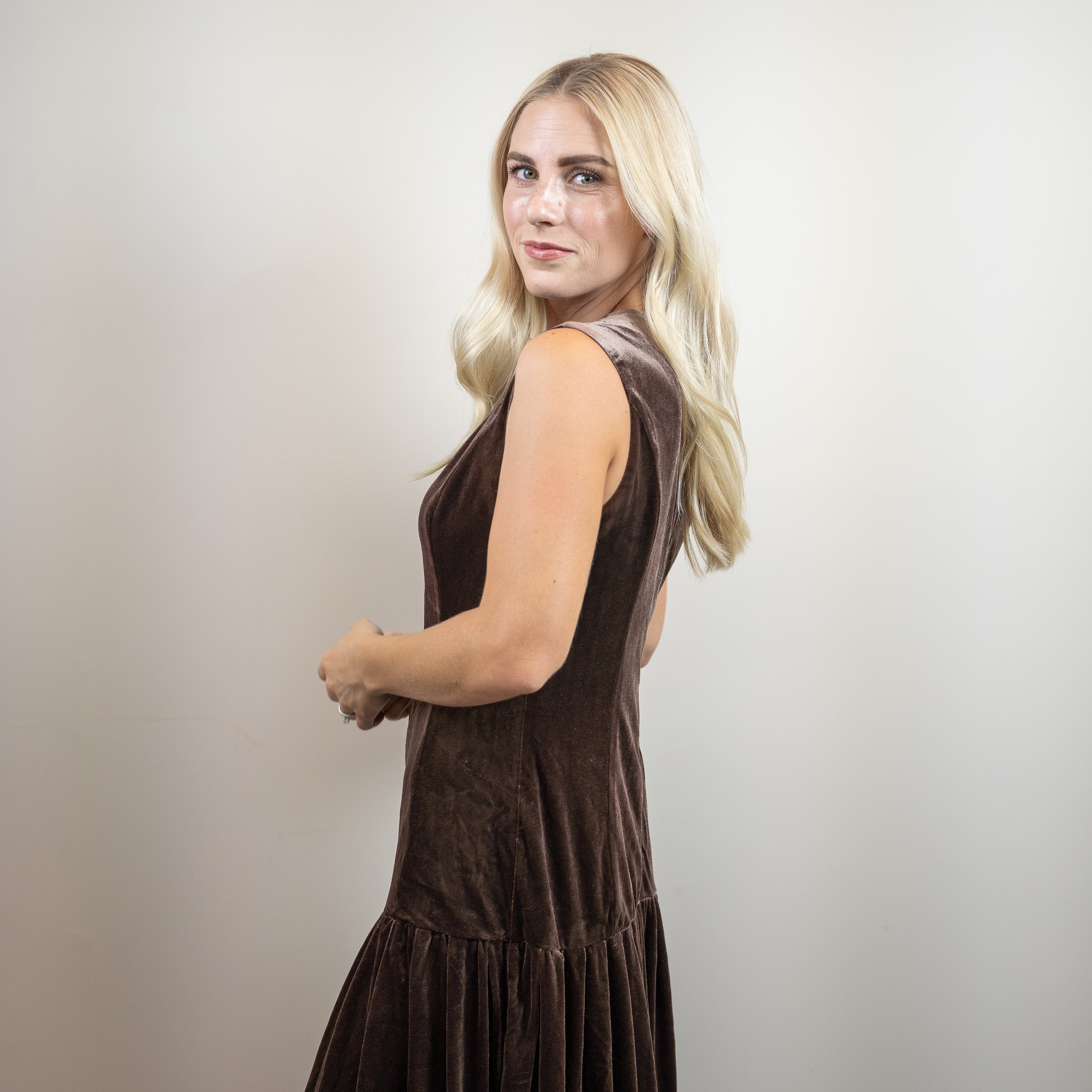 Velvet A-Line Maxi Dress