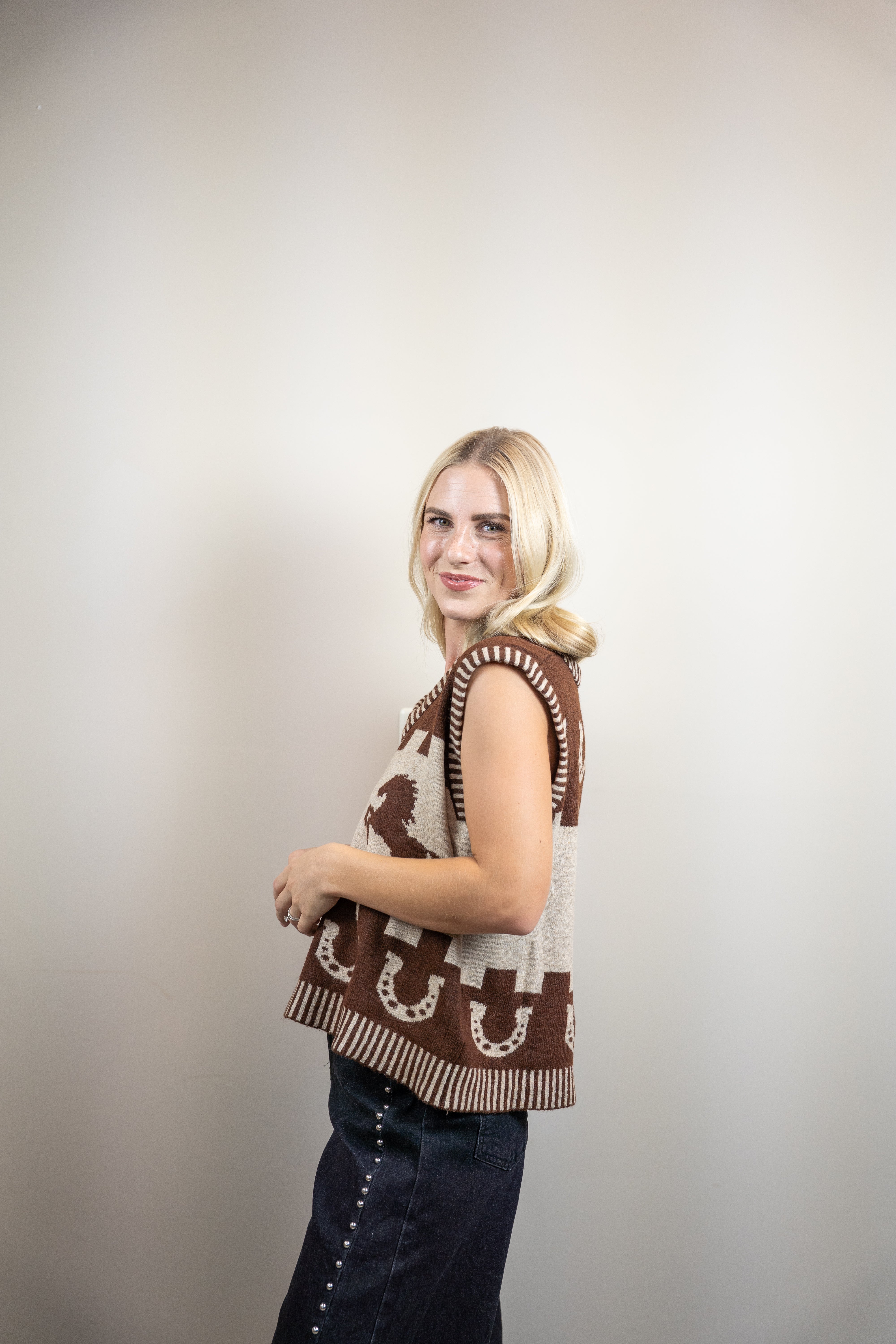 Western Horse Knit Vest