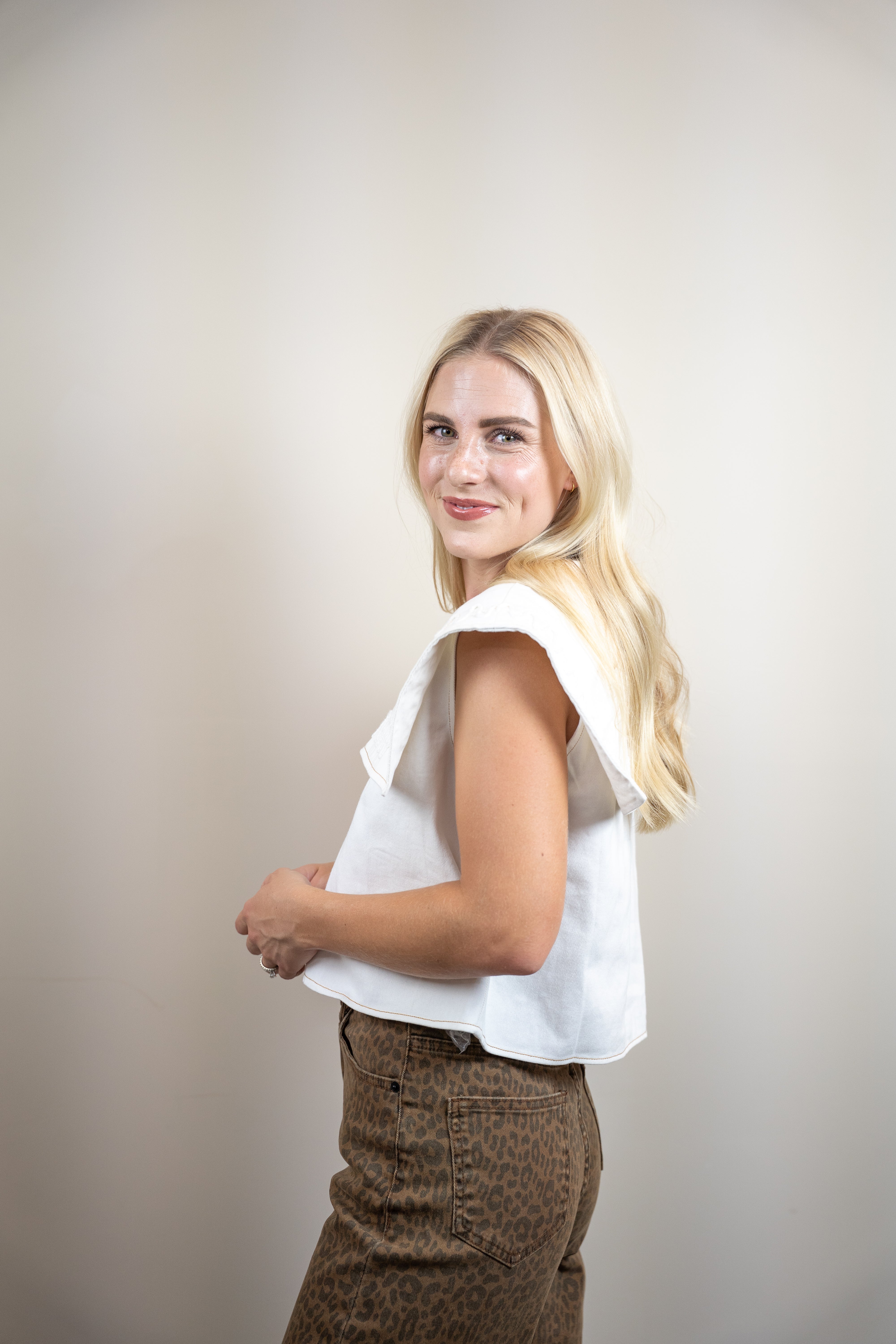 Sleeveless Embroidered Sailor Top