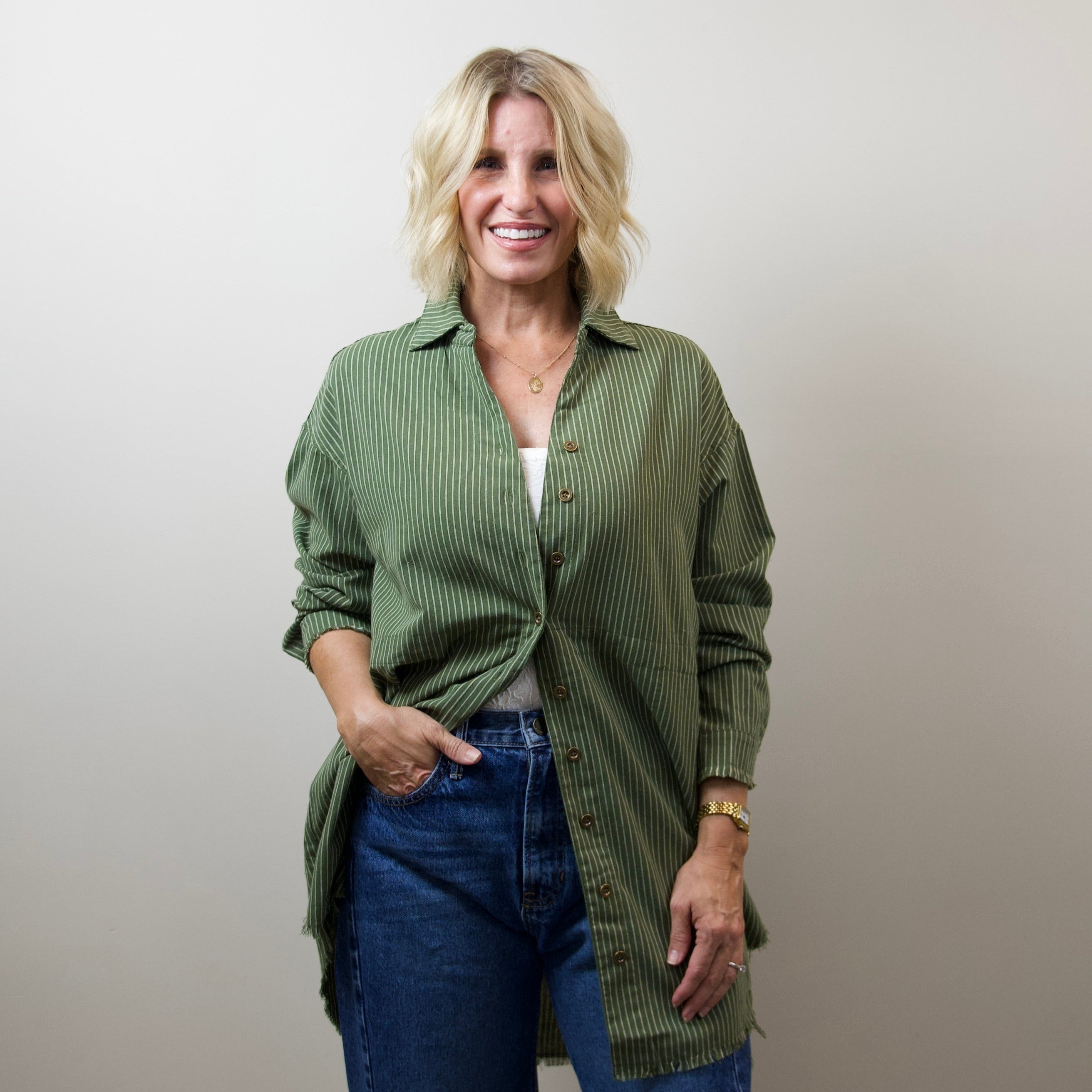 Pinstripe Oversized Shirt
