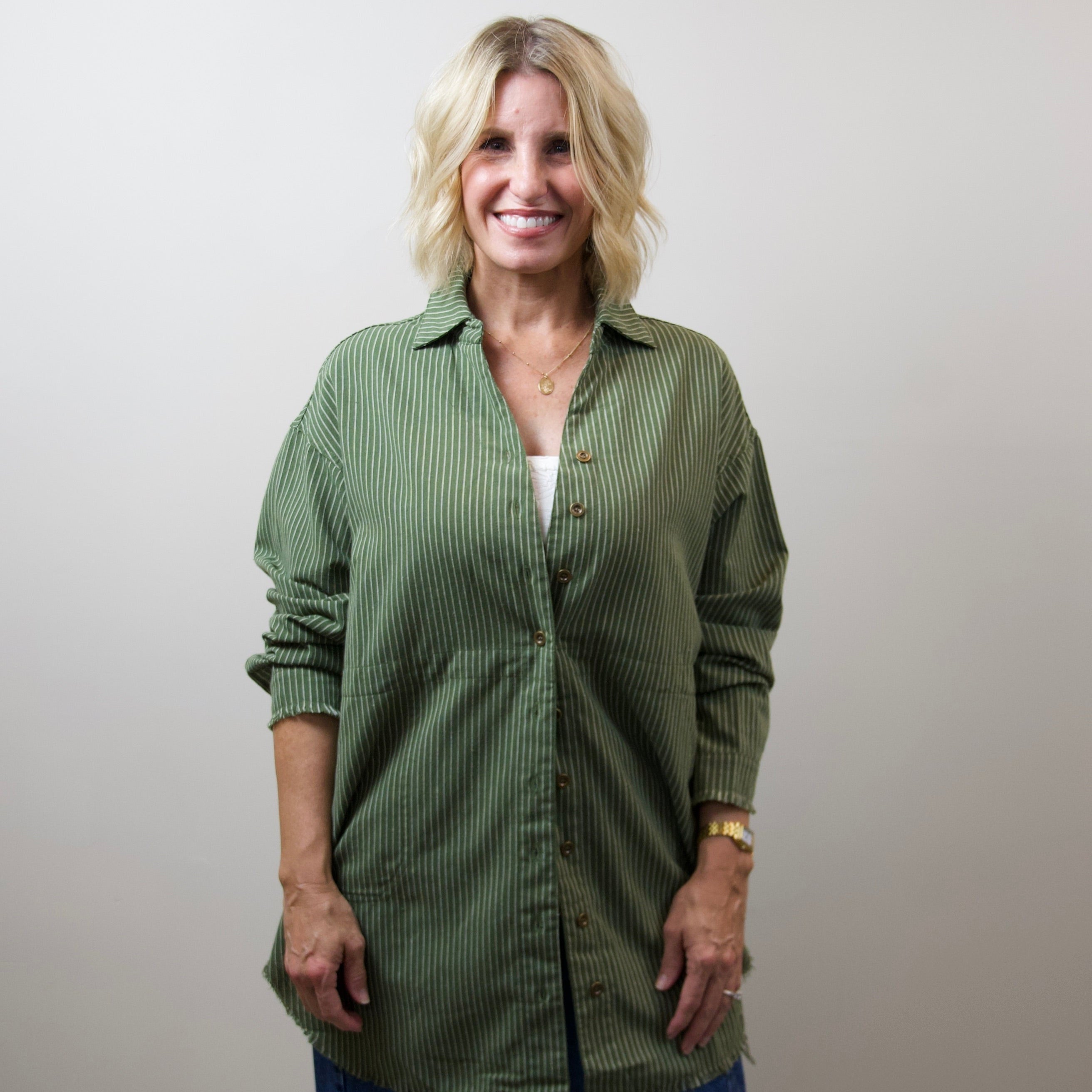 Pinstripe Oversized Shirt