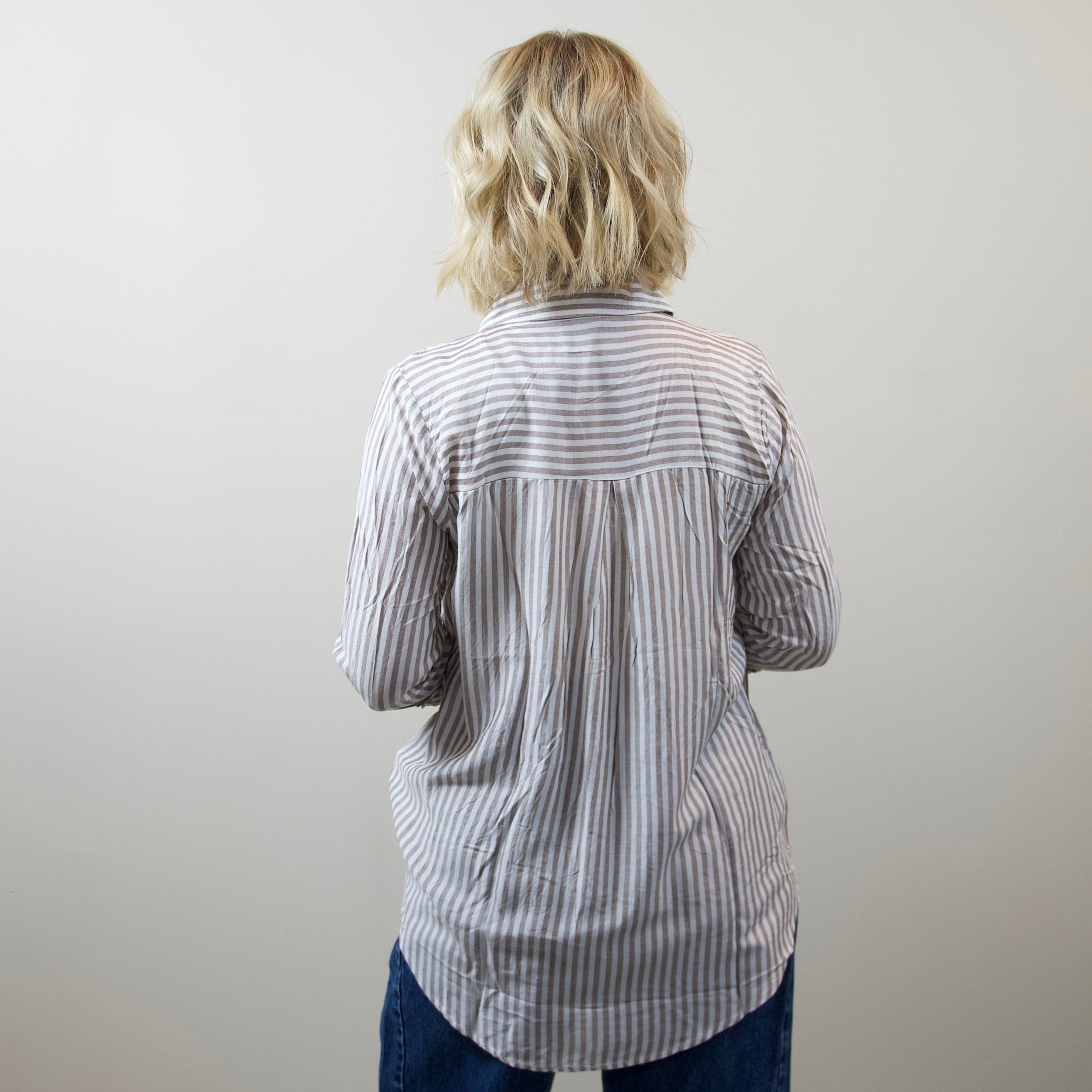 Brown Striped Button Down