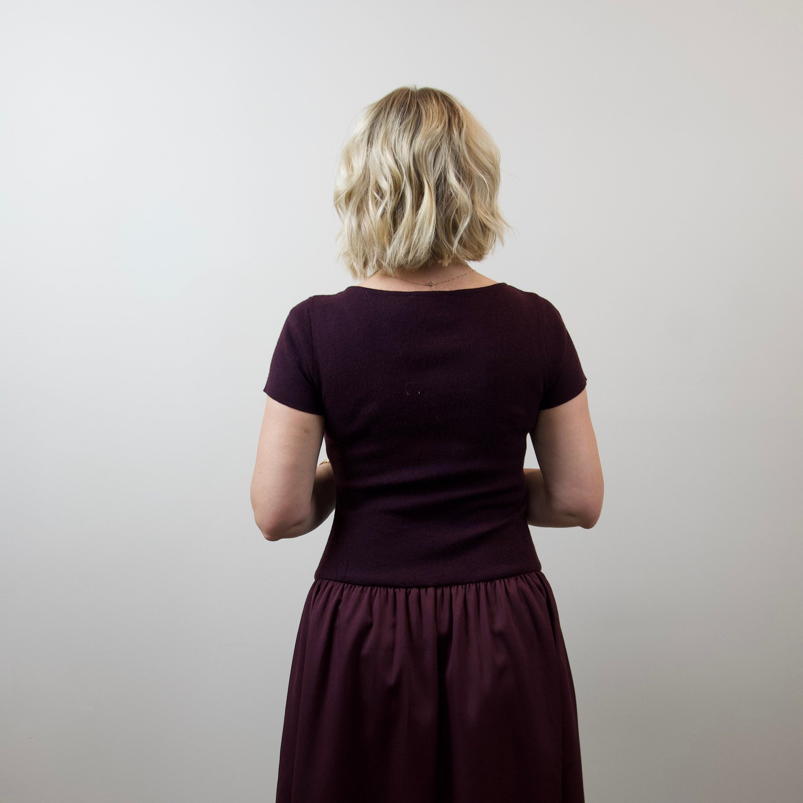 Woven-Knit Midi Dress