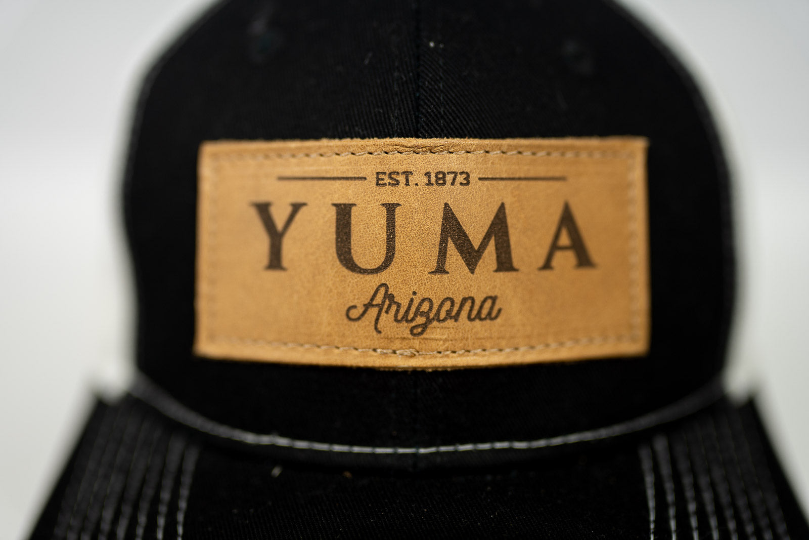 Yuma Leather Patch Hat Black