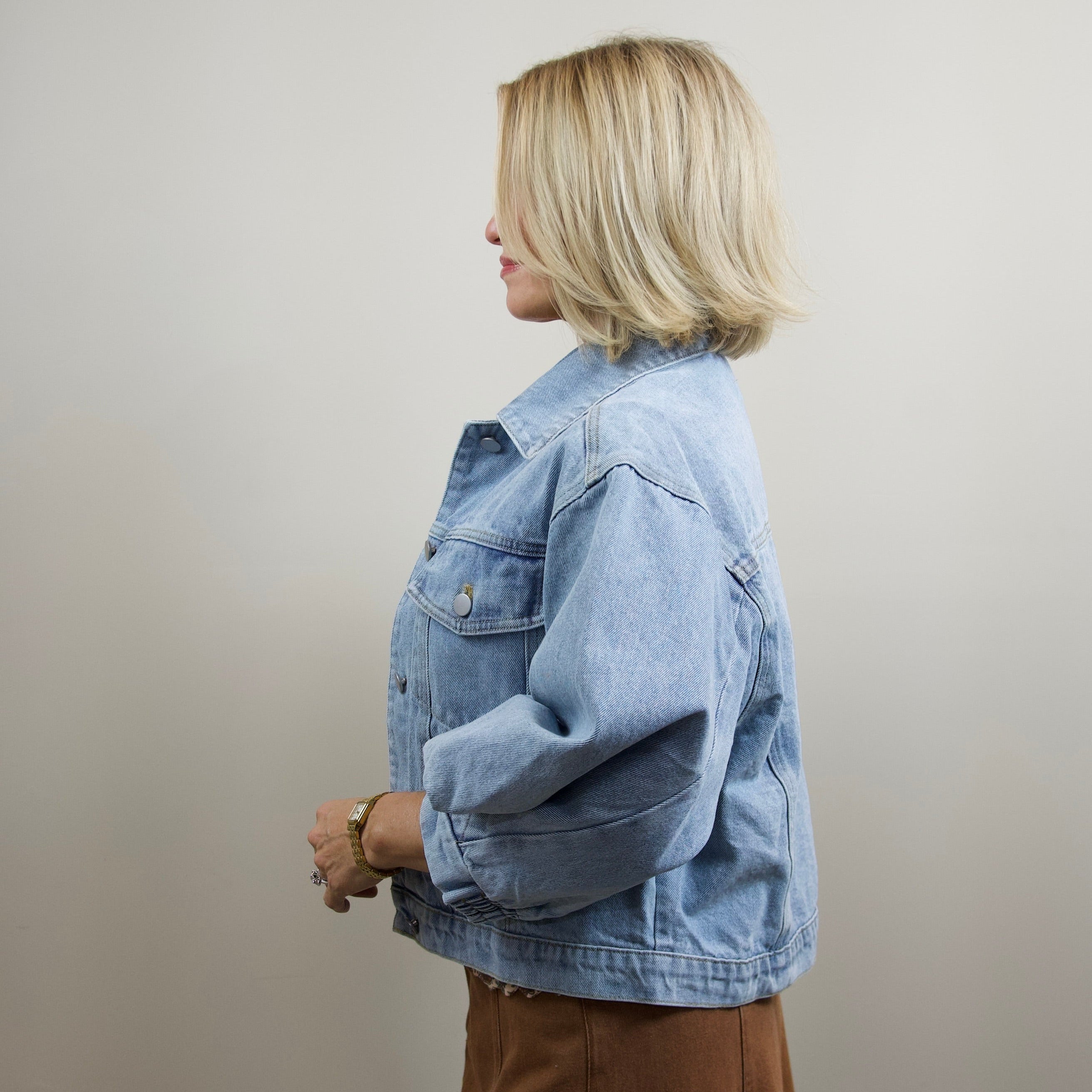 Structured Sleeve Denim Jacket