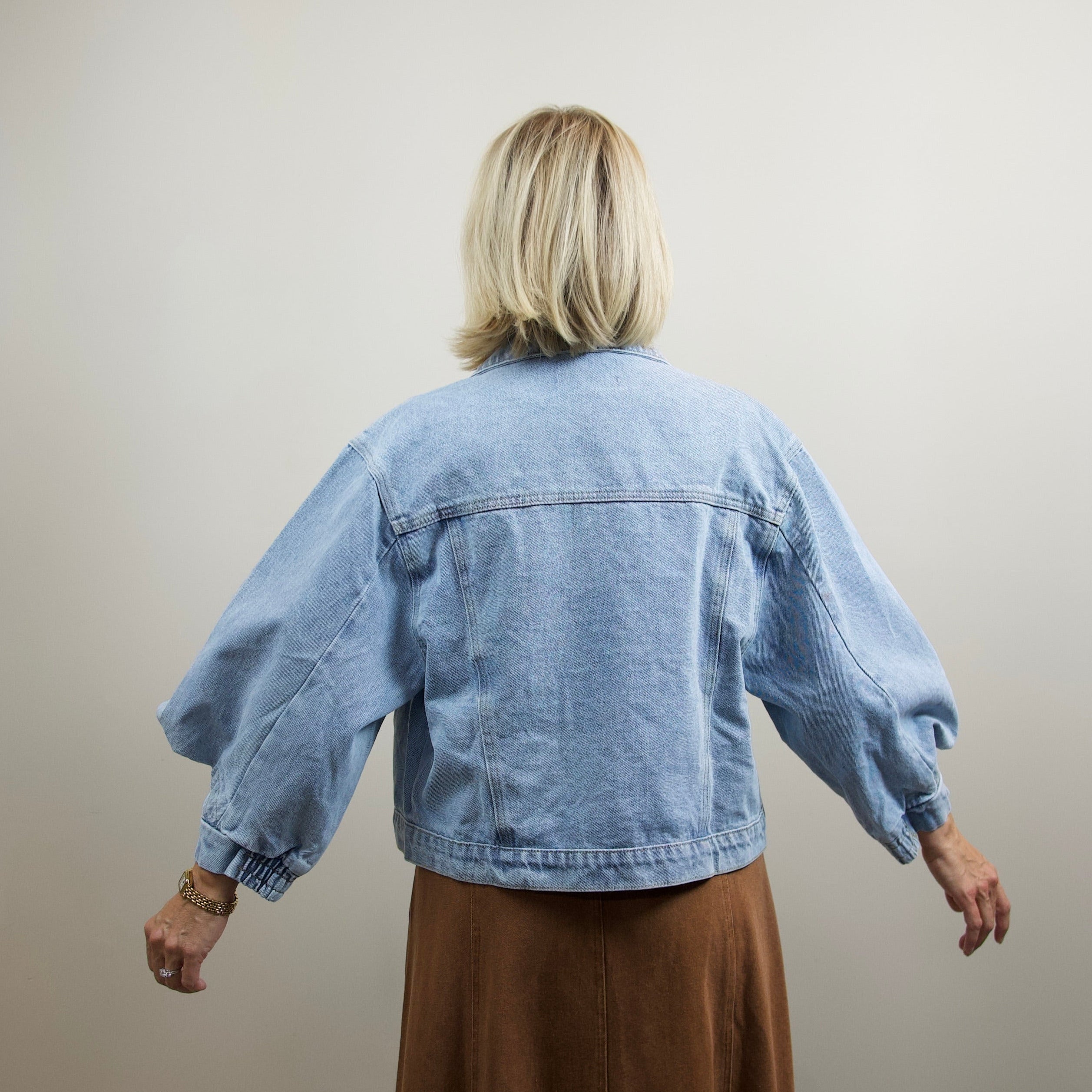 Structured Sleeve Denim Jacket