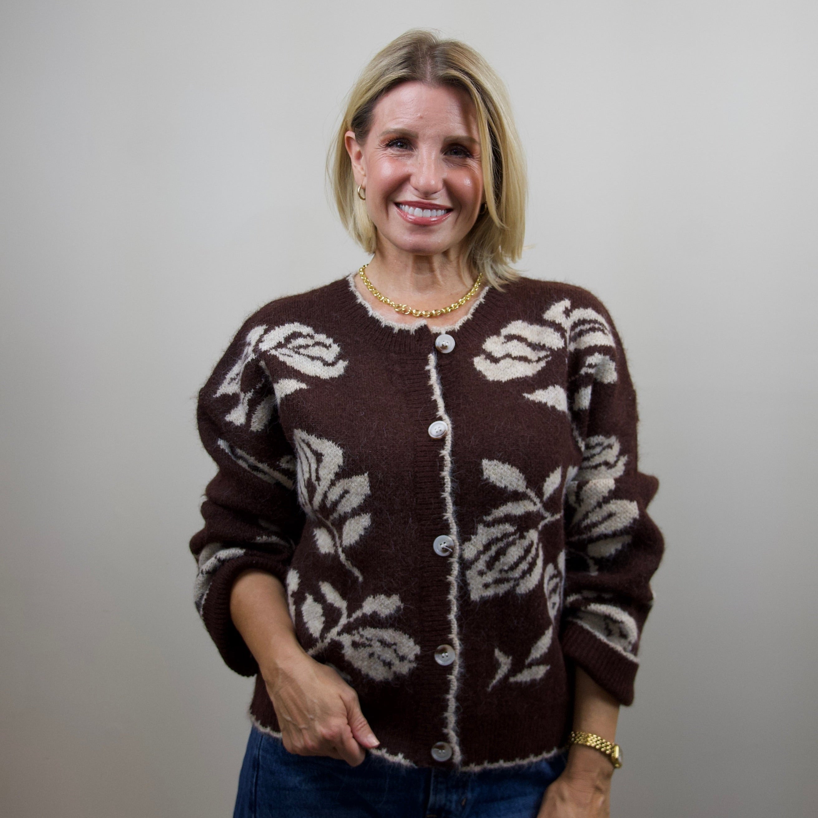 Floral Botanical Pattern Cardigan