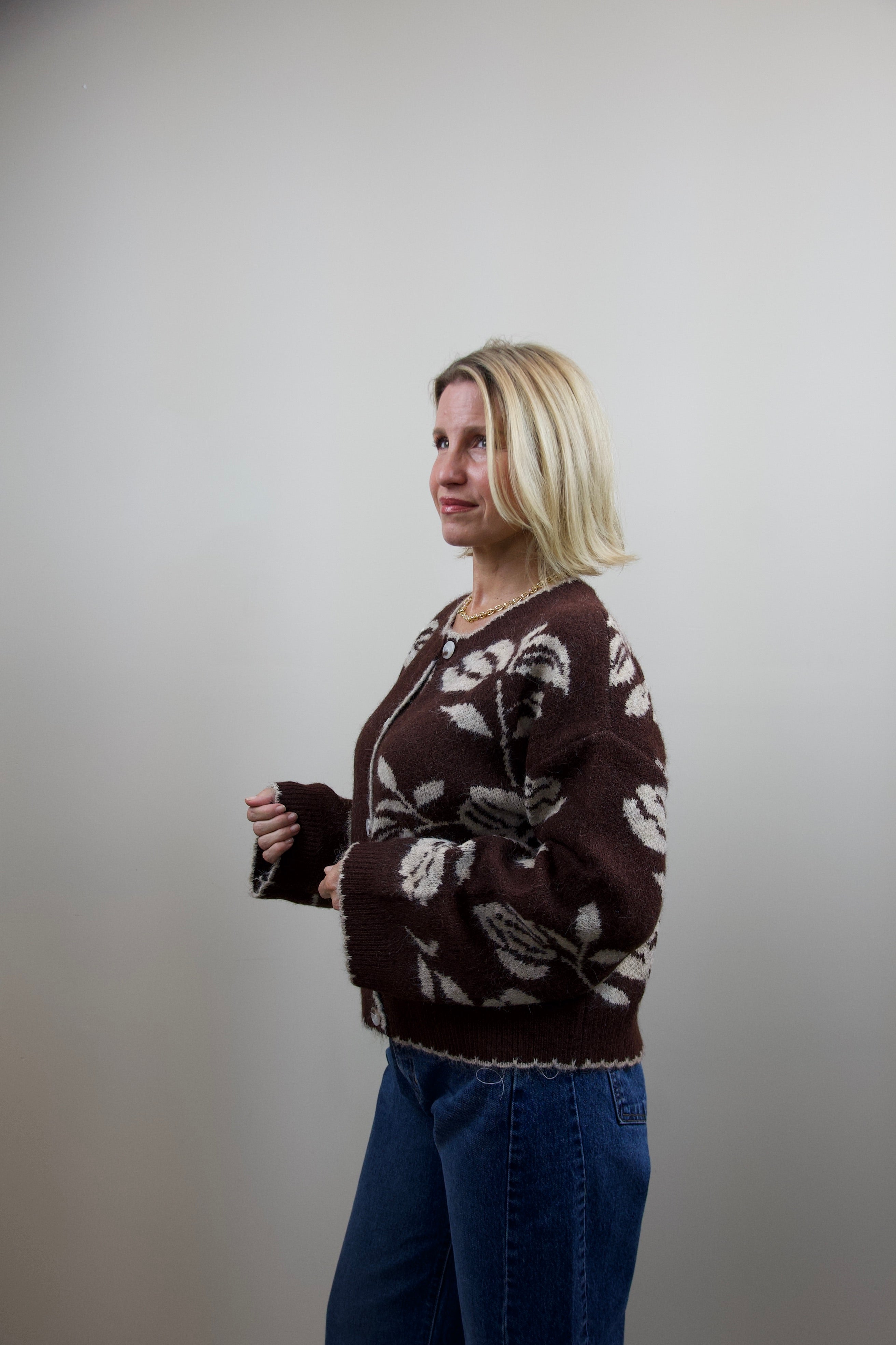 Floral Botanical Pattern Cardigan