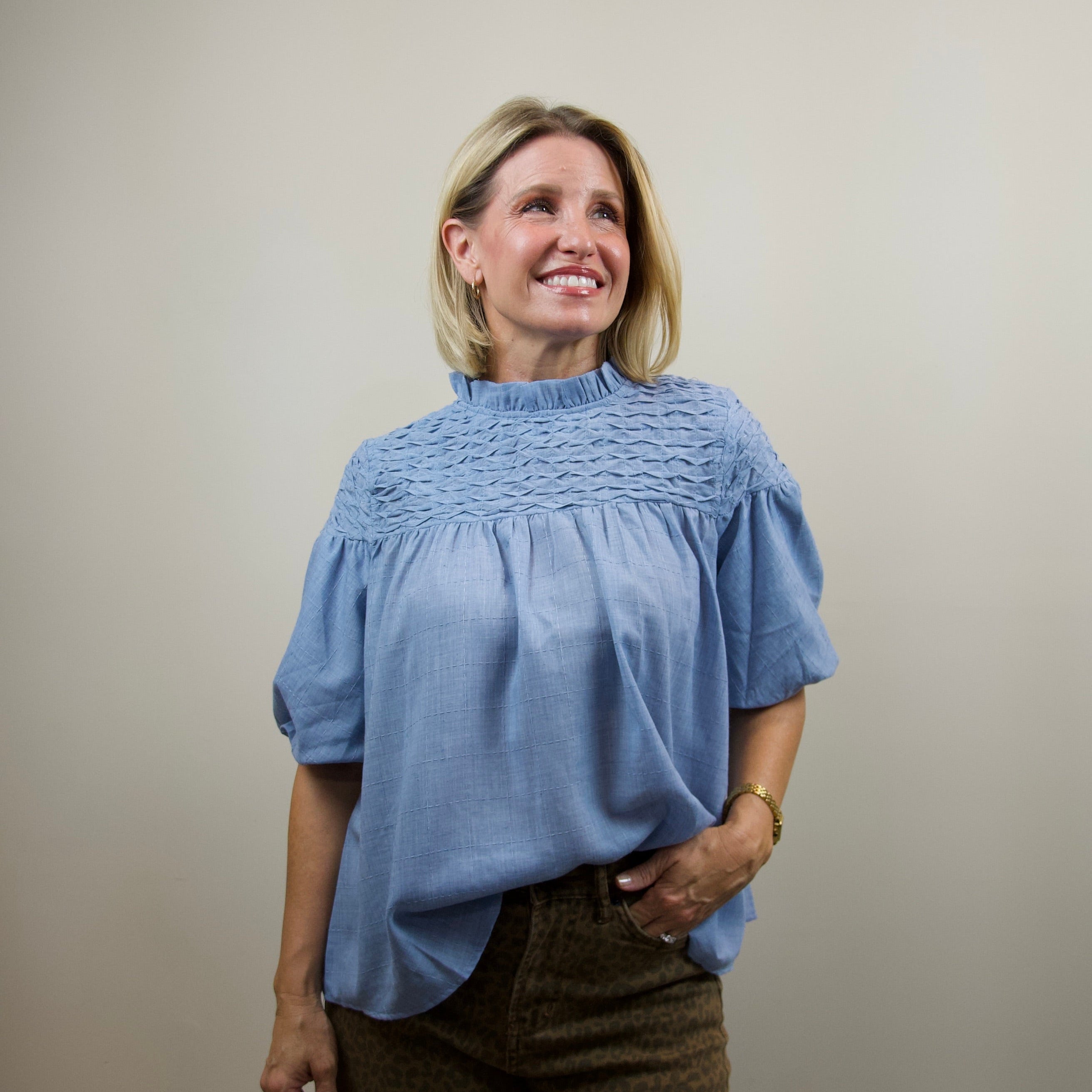 Bubble Sleeve Blouse