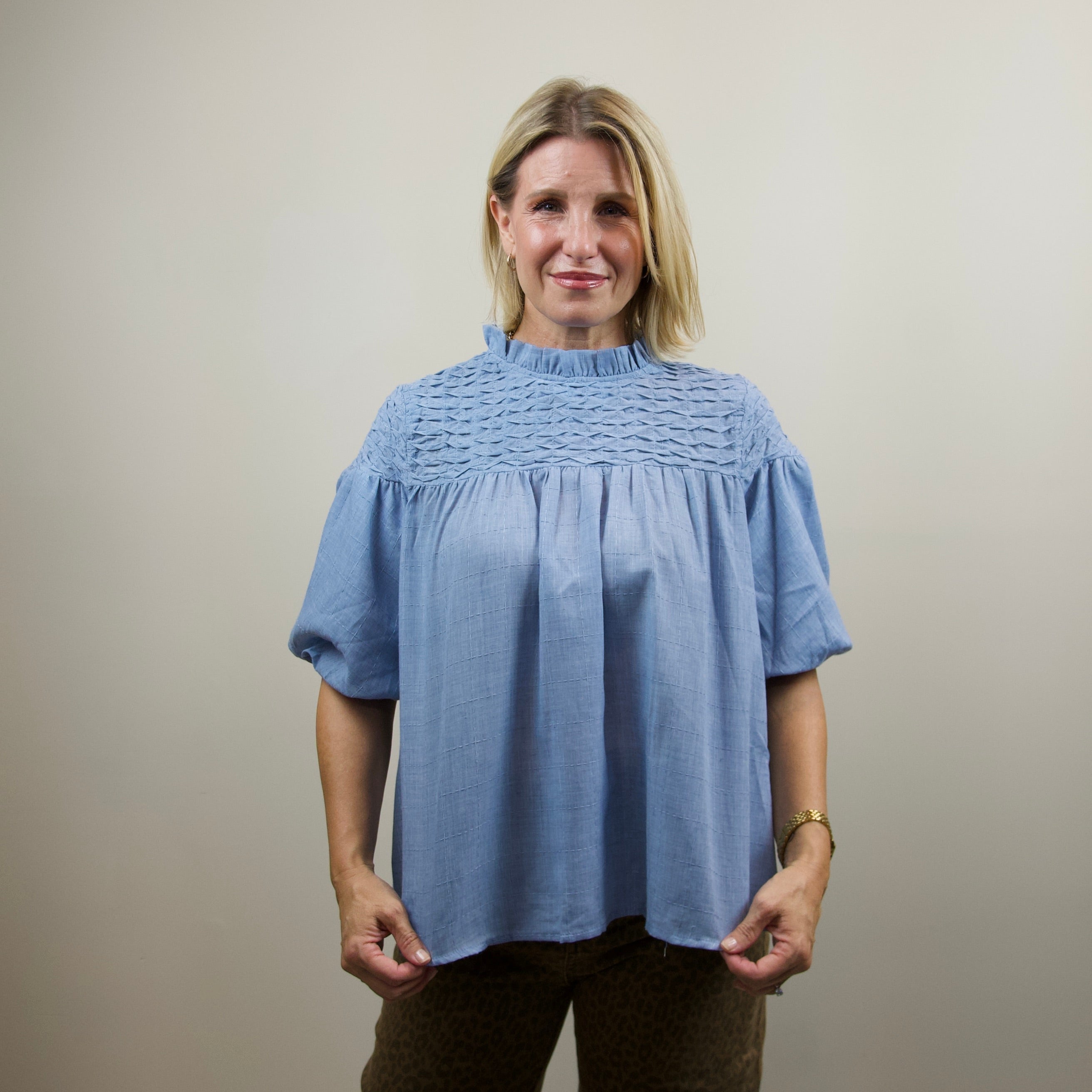 Bubble Sleeve Blouse