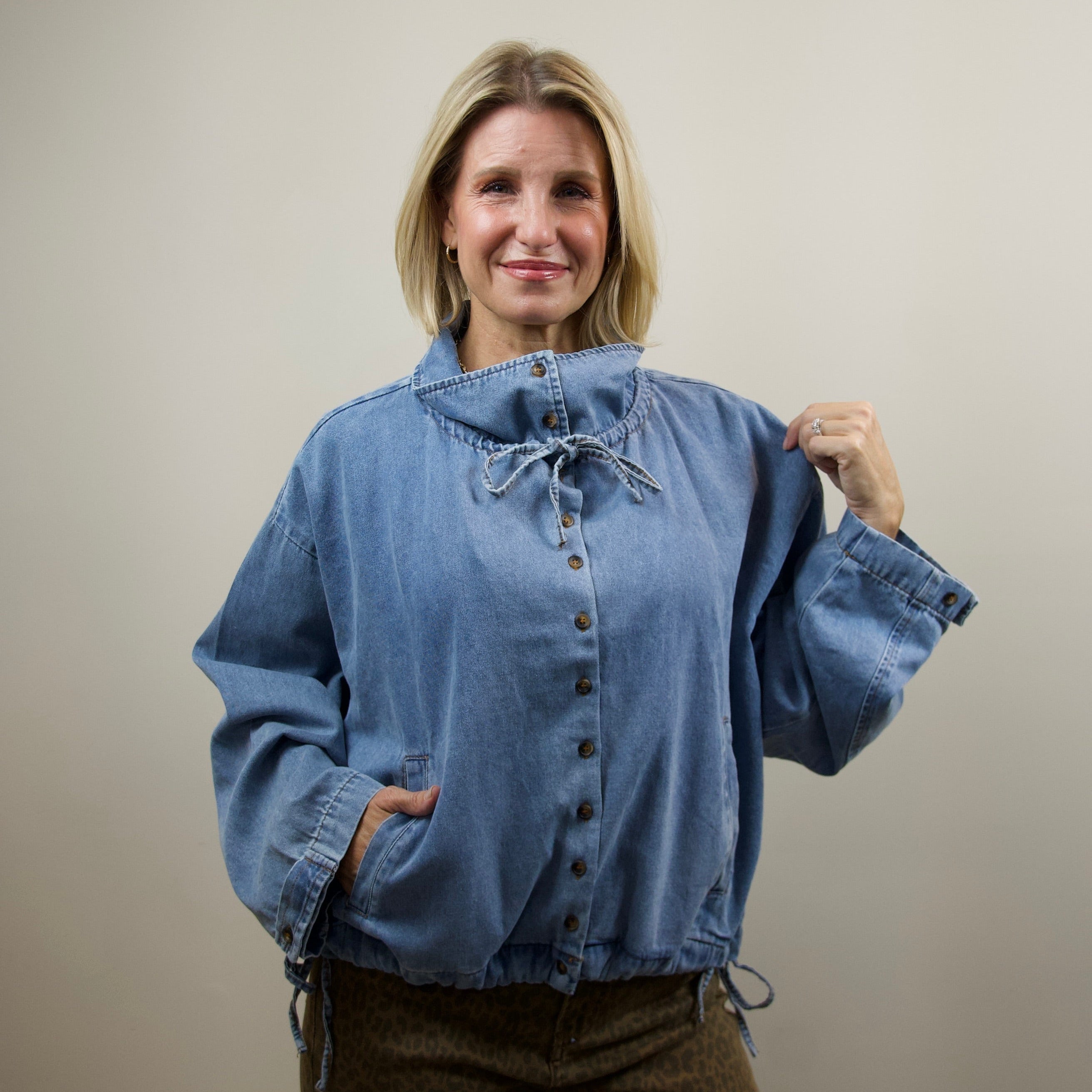 Lightweight Washed Denim Jacket
